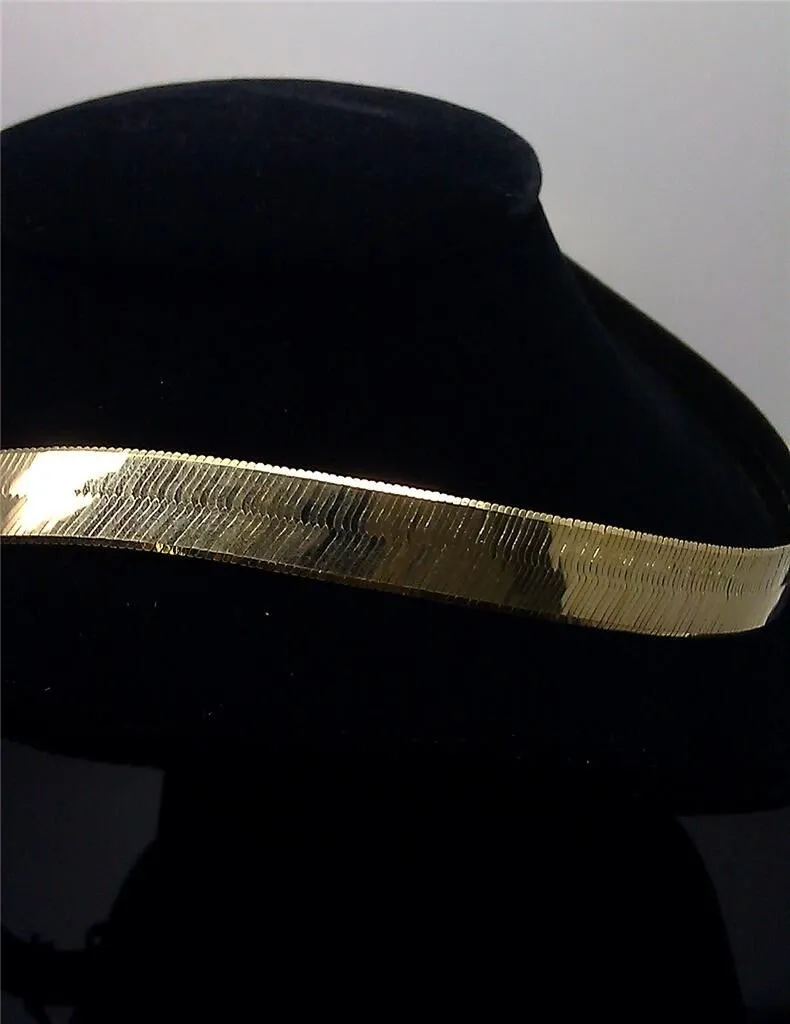 10K Yellow Gold Herringbone 15mm  18 inch Men Ladies THICK Gold Chain REAL 10KT