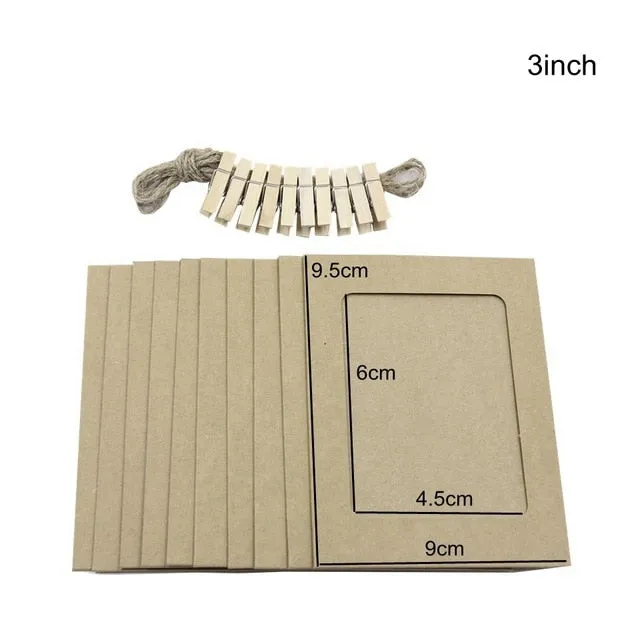 10PCS/set DIY Photo Frame Wooden Clip Paper Picture Holder For Wedding  Baby Shower Birthday Party Photo Booth Props Decoration