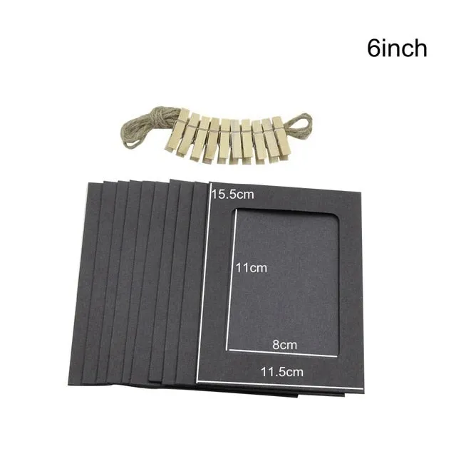 10PCS/set DIY Photo Frame Wooden Clip Paper Picture Holder For Wedding  Baby Shower Birthday Party Photo Booth Props Decoration