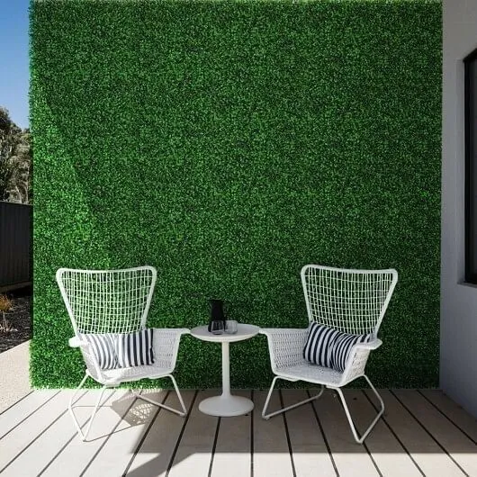 12 Pieces Artificial Peanut Leaf Hedges Panels - Color: Green