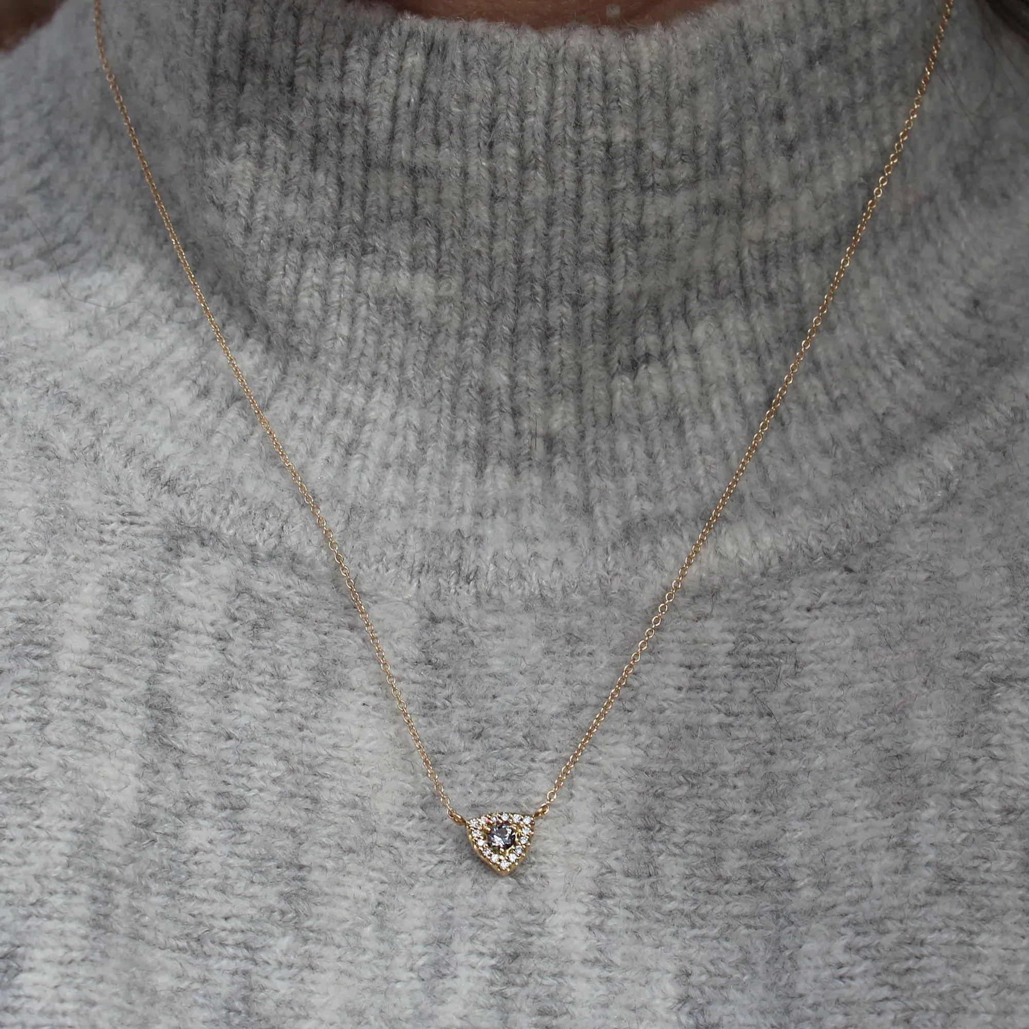 14k Gold Diamond Spinel Station Necklace