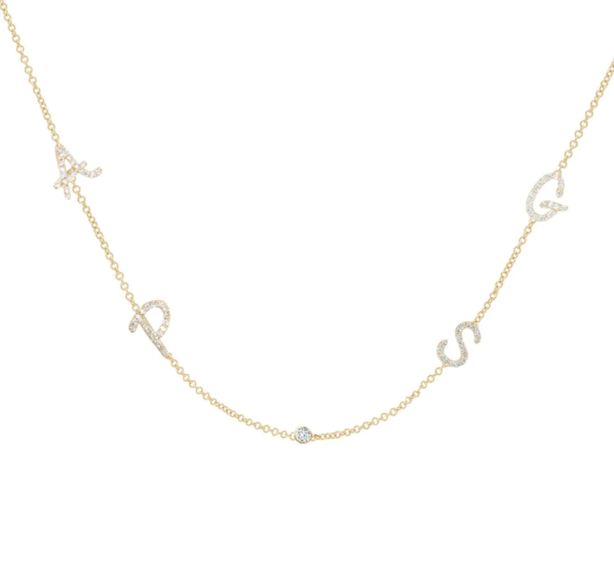 14K Tiny Treasure Multi Initial Diamond Necklace