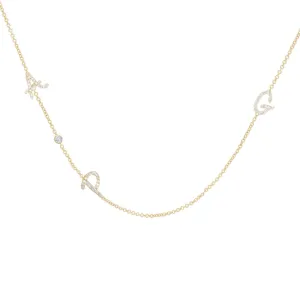 14K Tiny Treasure Multi Initial Diamond Necklace