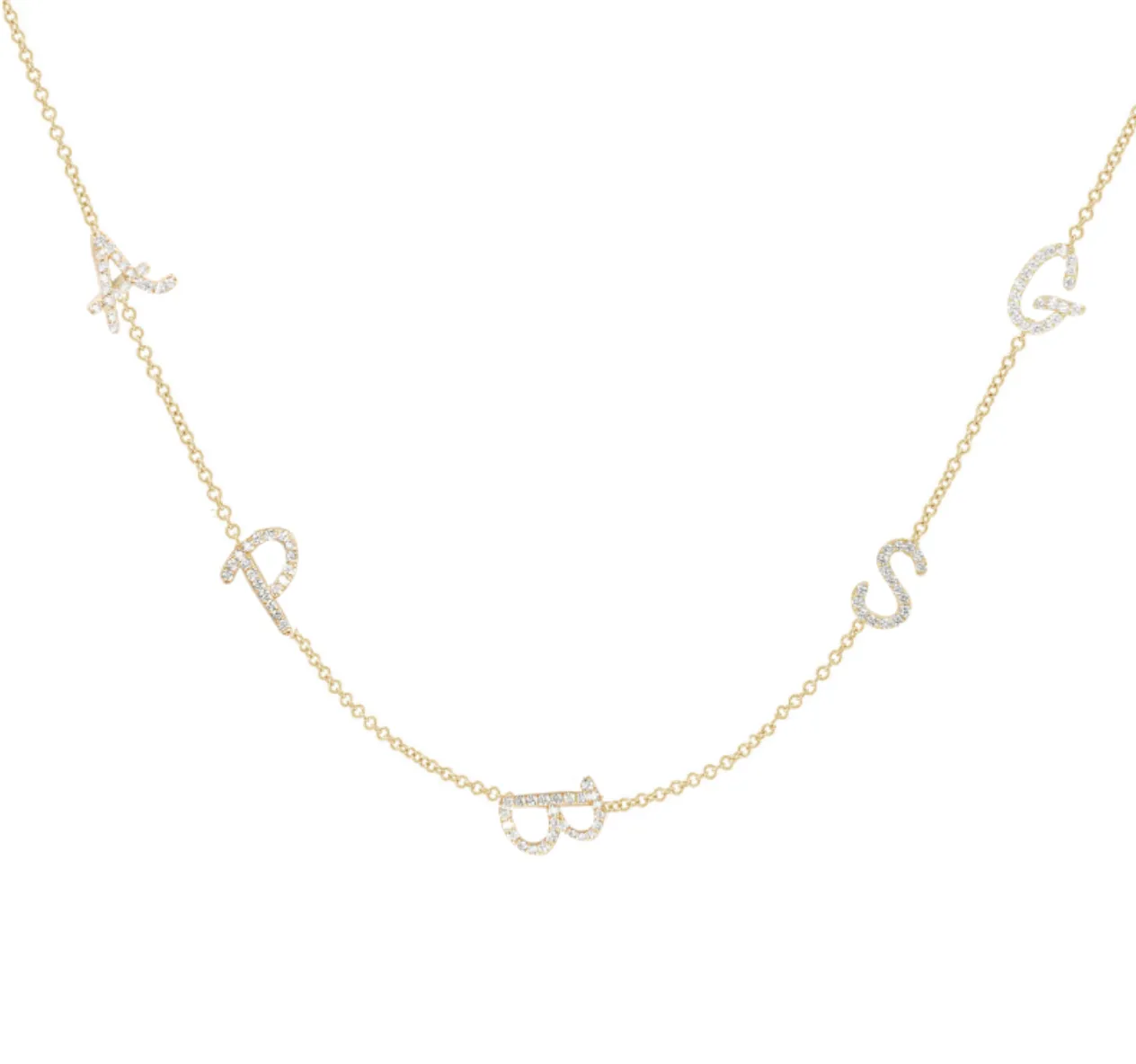 14K Tiny Treasure Multi Initial Diamond Necklace