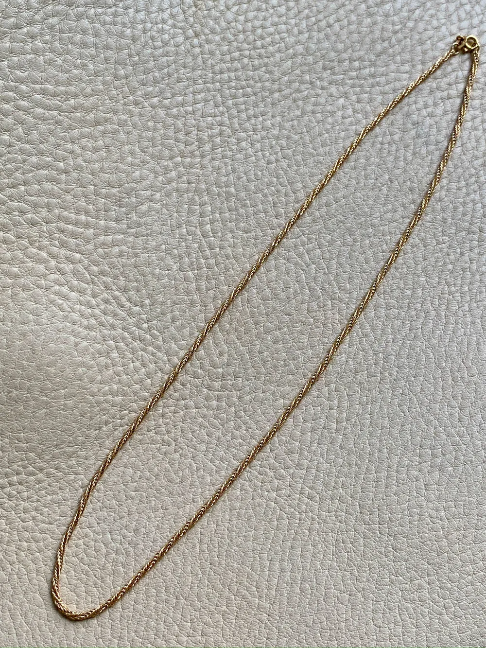 18k Gold Vintage Foxtail(!) Spiral Link chain necklace - 18.5 inch length