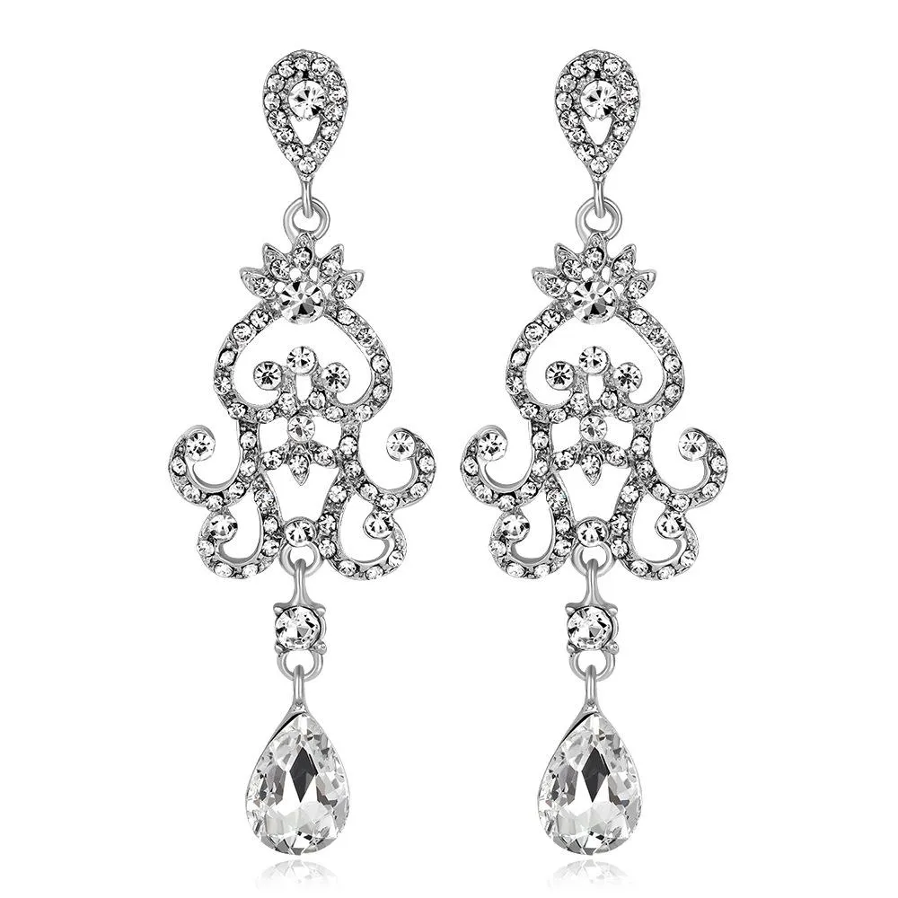 1920s Hollow Teardrop Dangle Earrings|JaosWish
