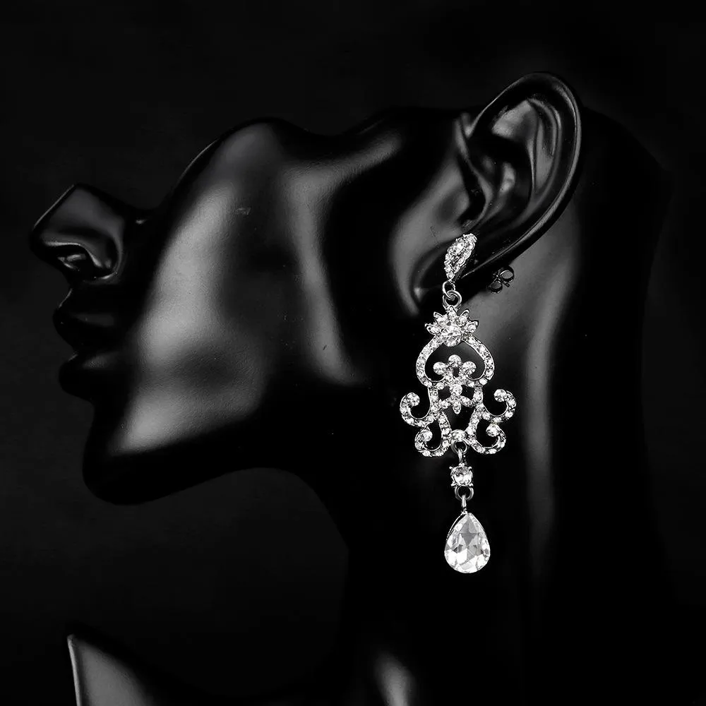 1920s Hollow Teardrop Dangle Earrings|JaosWish