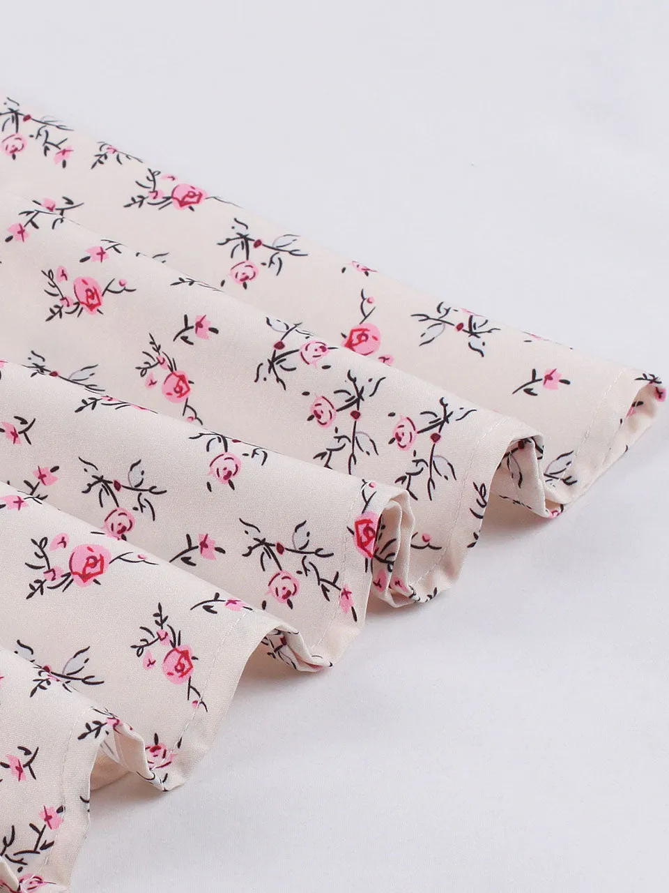 1950S Floral Print Spaghetti Strap Vintage Swing Dress