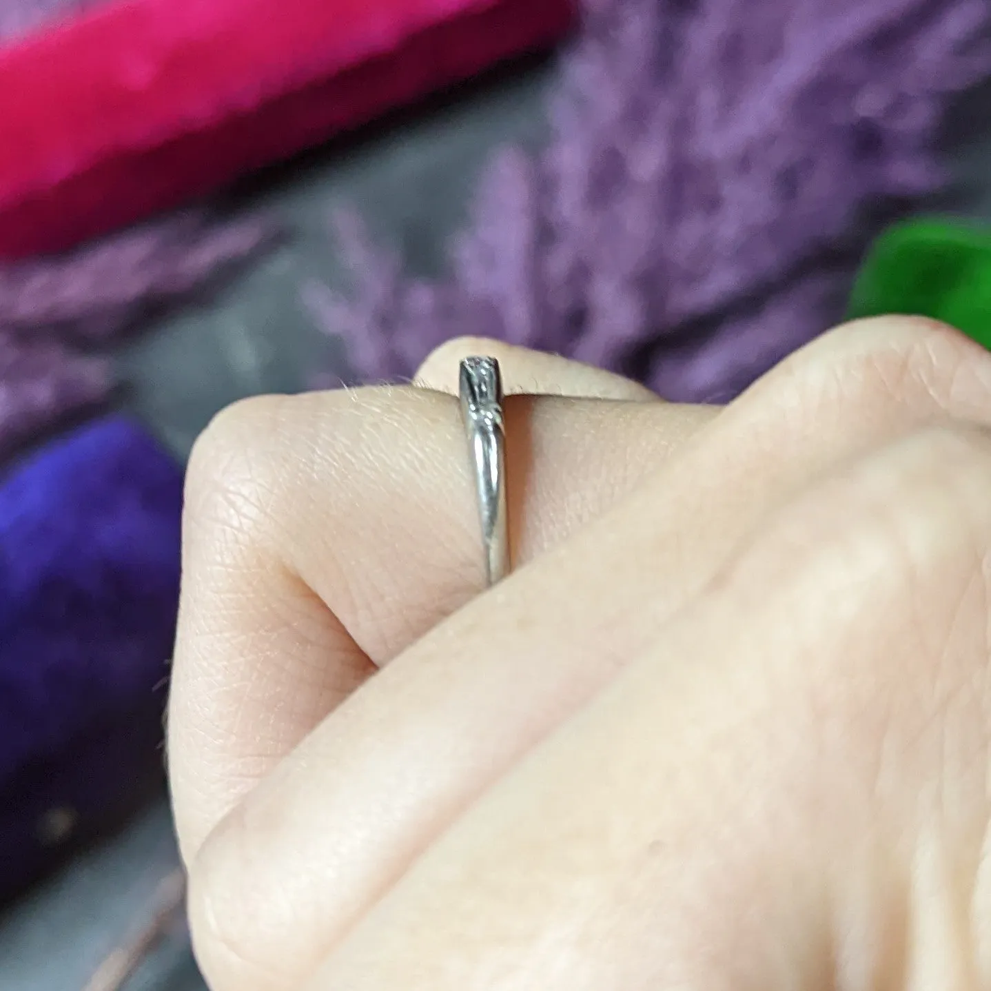 1950's Mid-Century 0.30 CTW Diamond Platinum Wedding Band Vintage Ring
