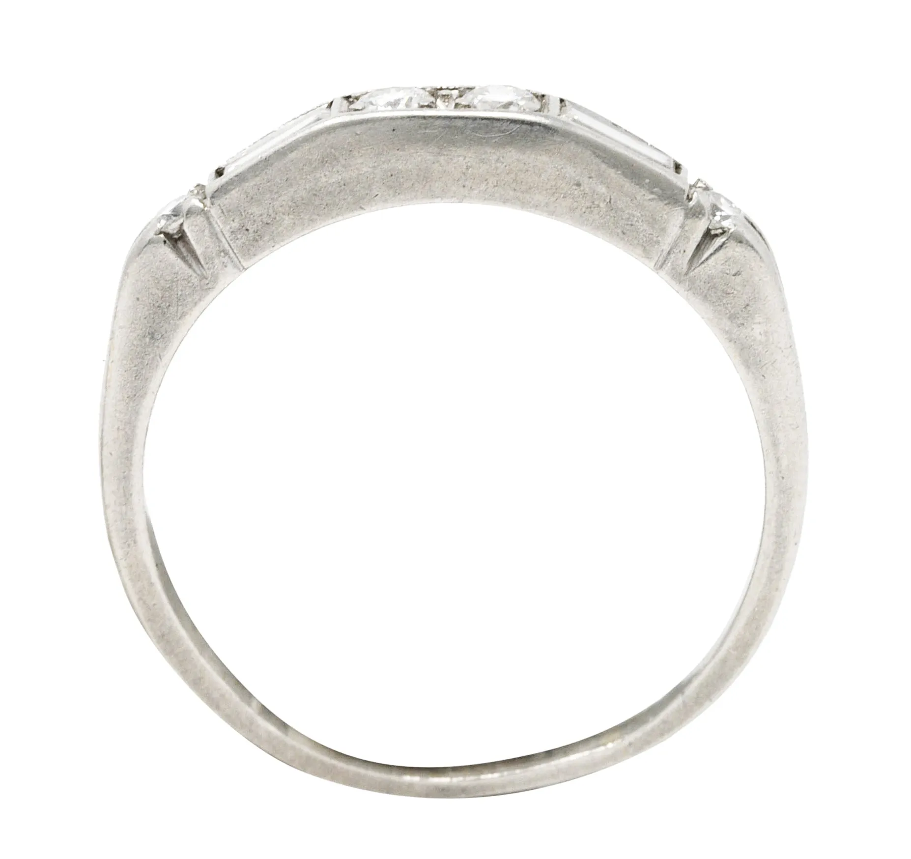 1950's Mid-Century 0.30 CTW Diamond Platinum Wedding Band Vintage Ring