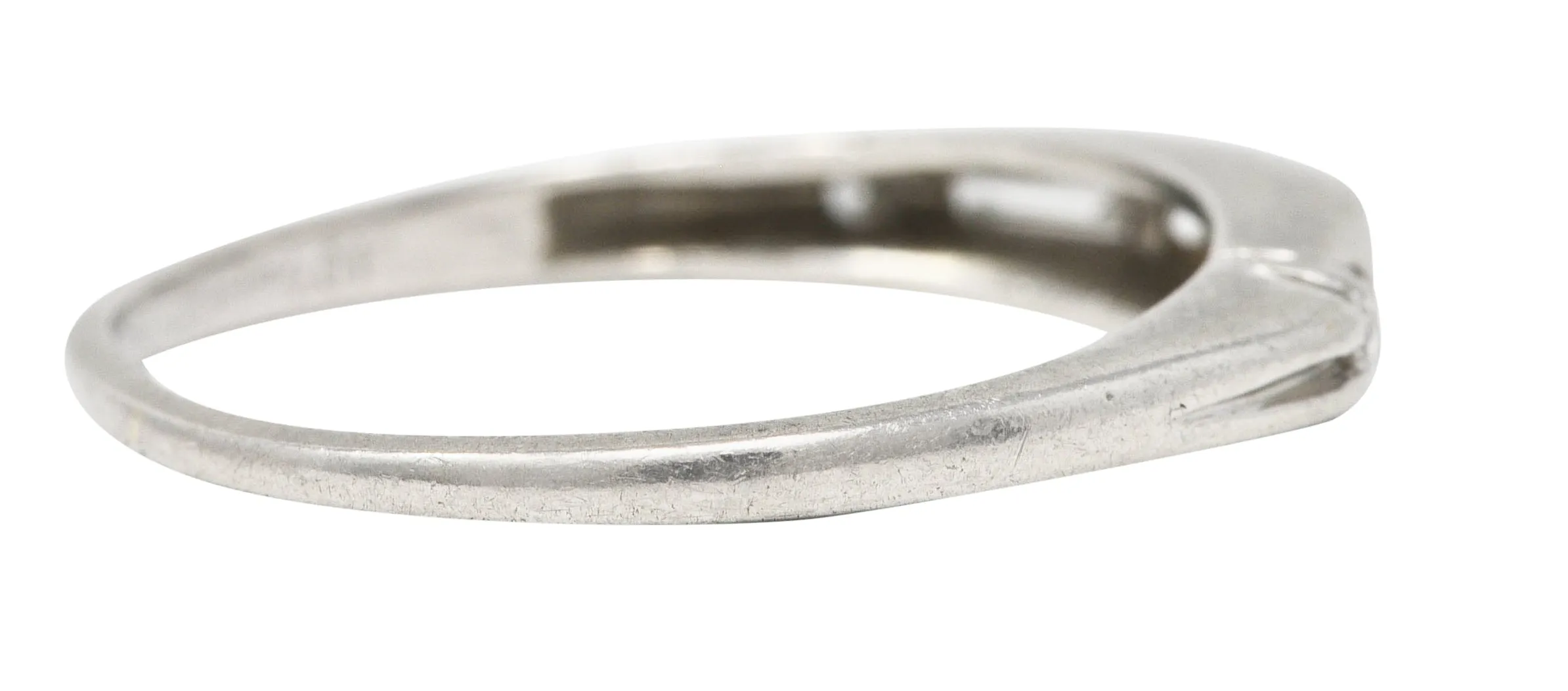 1950's Mid-Century 0.30 CTW Diamond Platinum Wedding Band Vintage Ring