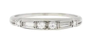 1950's Mid-Century 0.30 CTW Diamond Platinum Wedding Band Vintage Ring