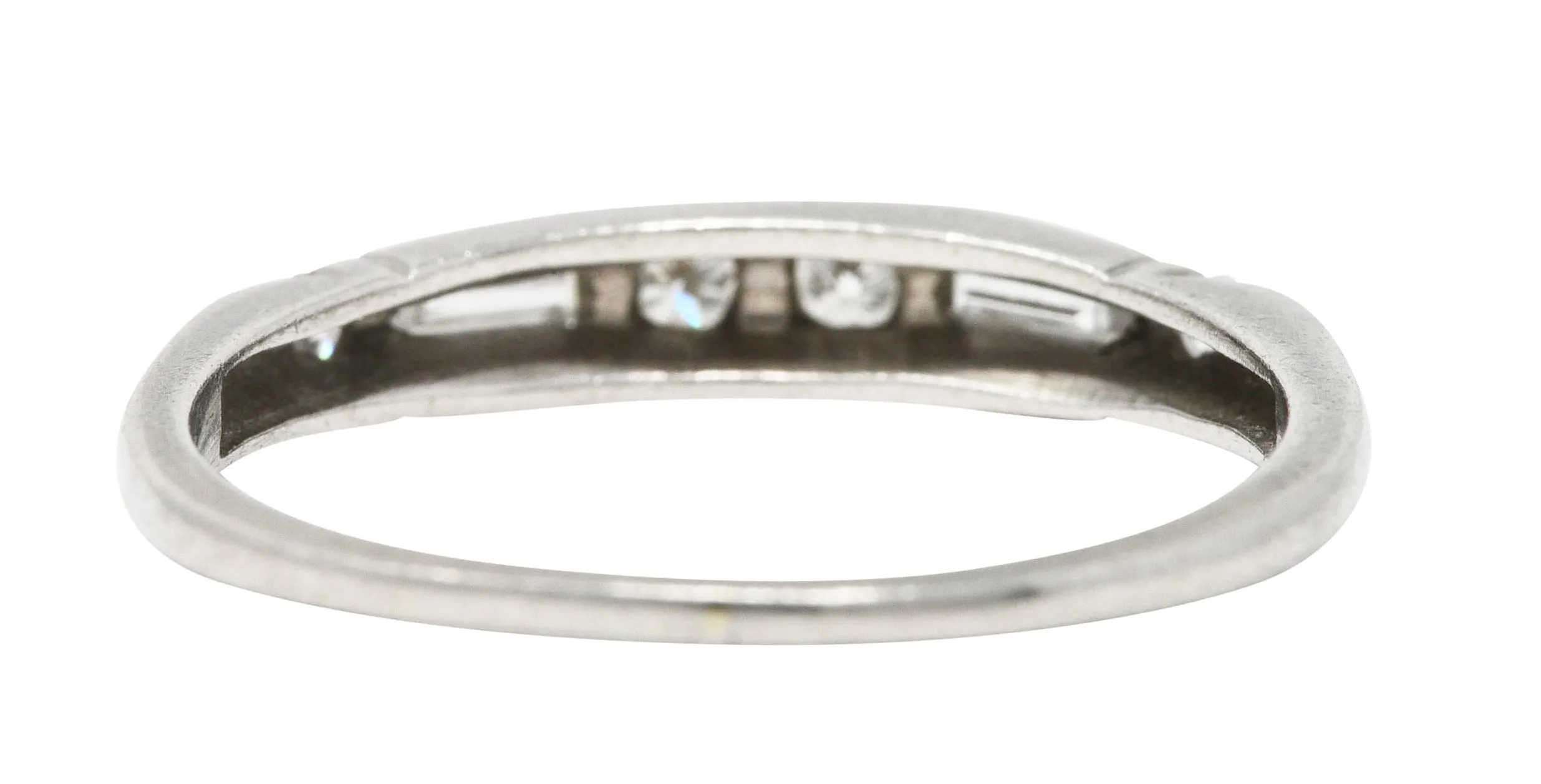1950's Mid-Century 0.30 CTW Diamond Platinum Wedding Band Vintage Ring