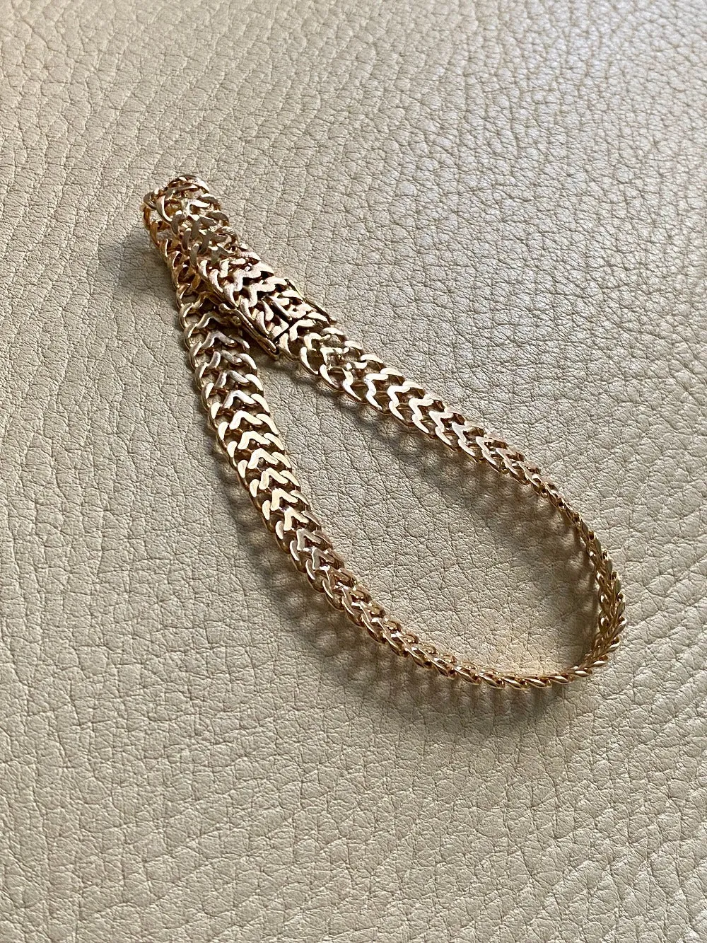 1956 Swedish vintage Herringbone bracelet in 18k gold - 7.8 inch length