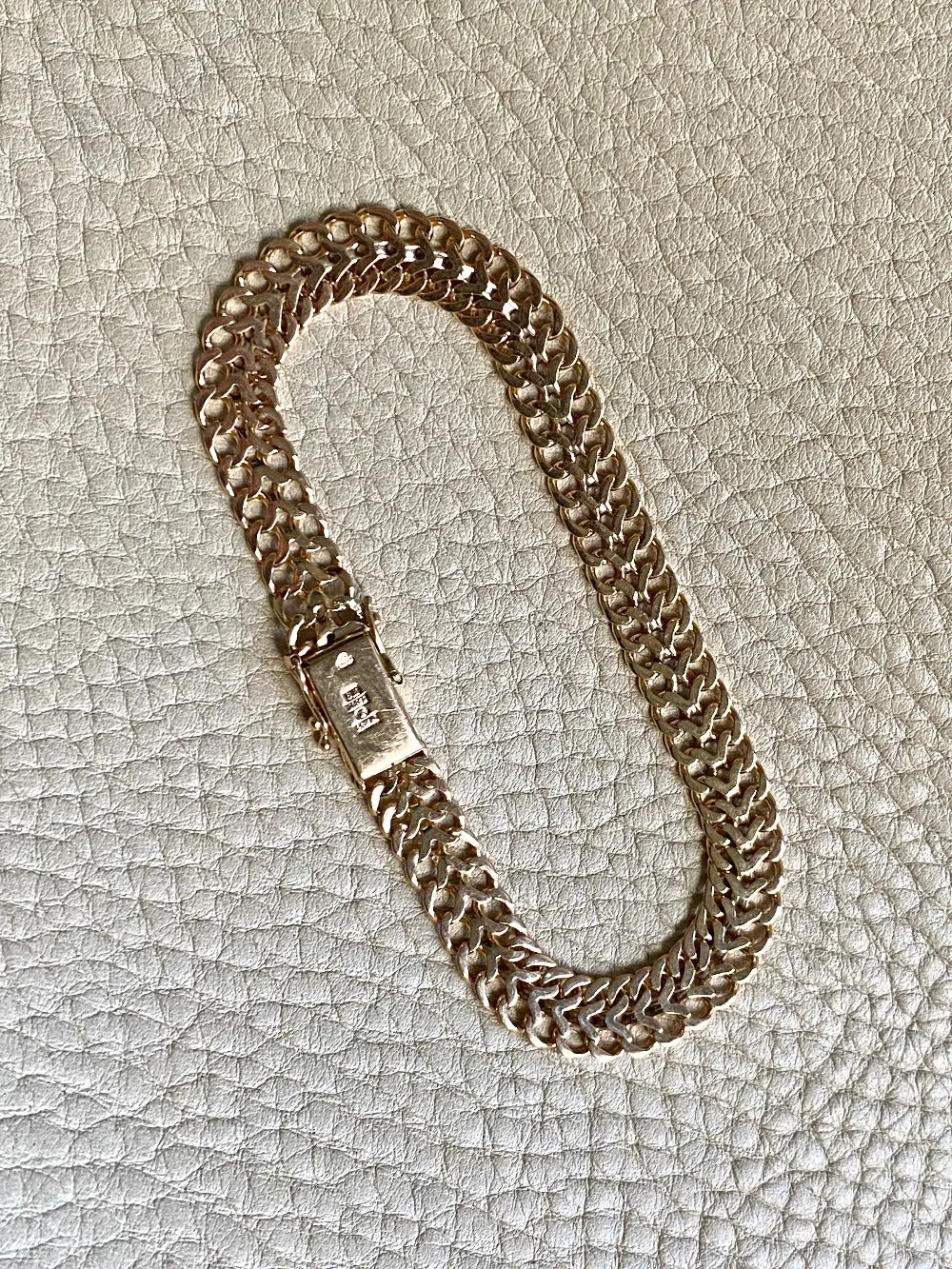 1956 Swedish vintage Herringbone bracelet in 18k gold - 7.8 inch length