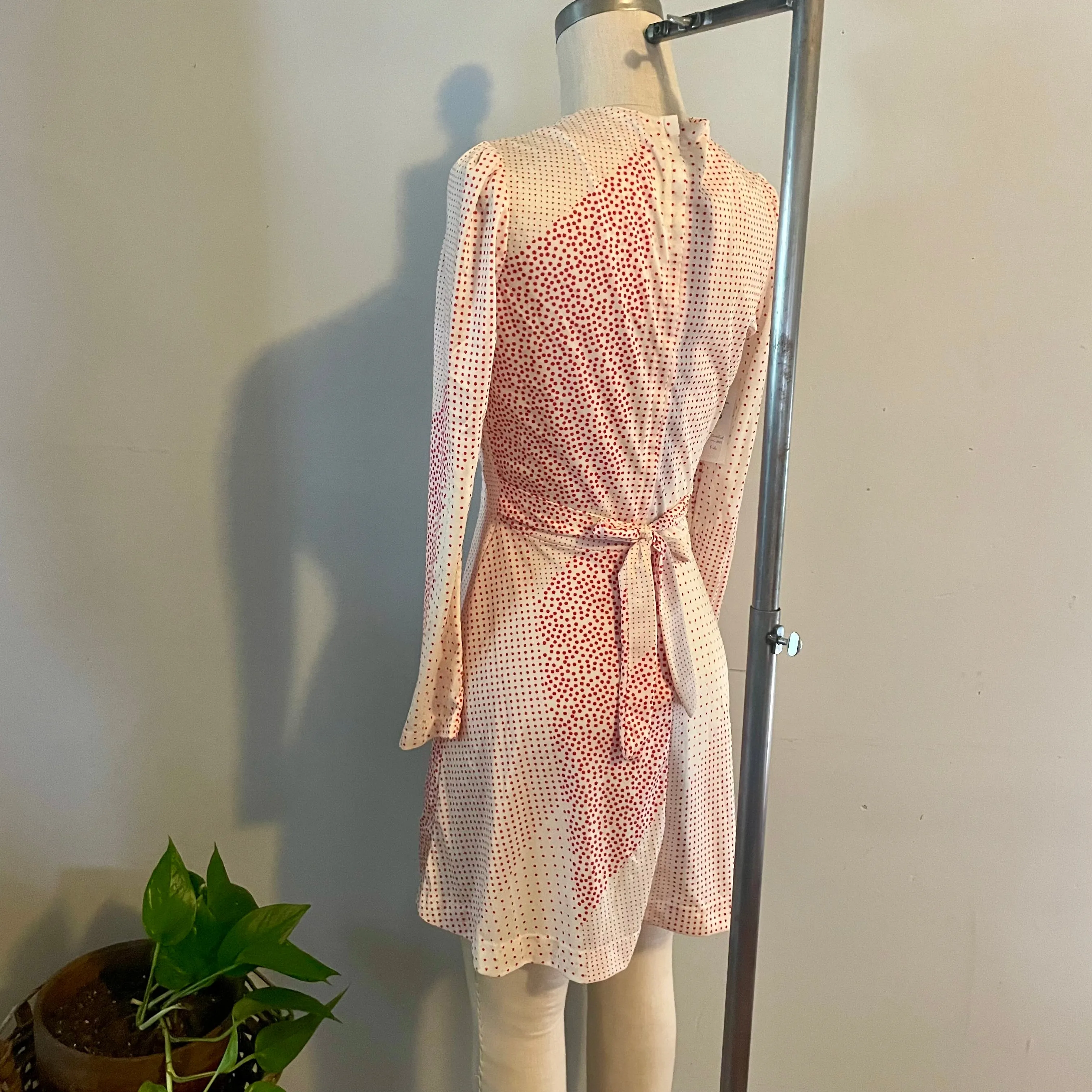 1960s-70s Classified polka dot mini dress // size x-small (HT2449)