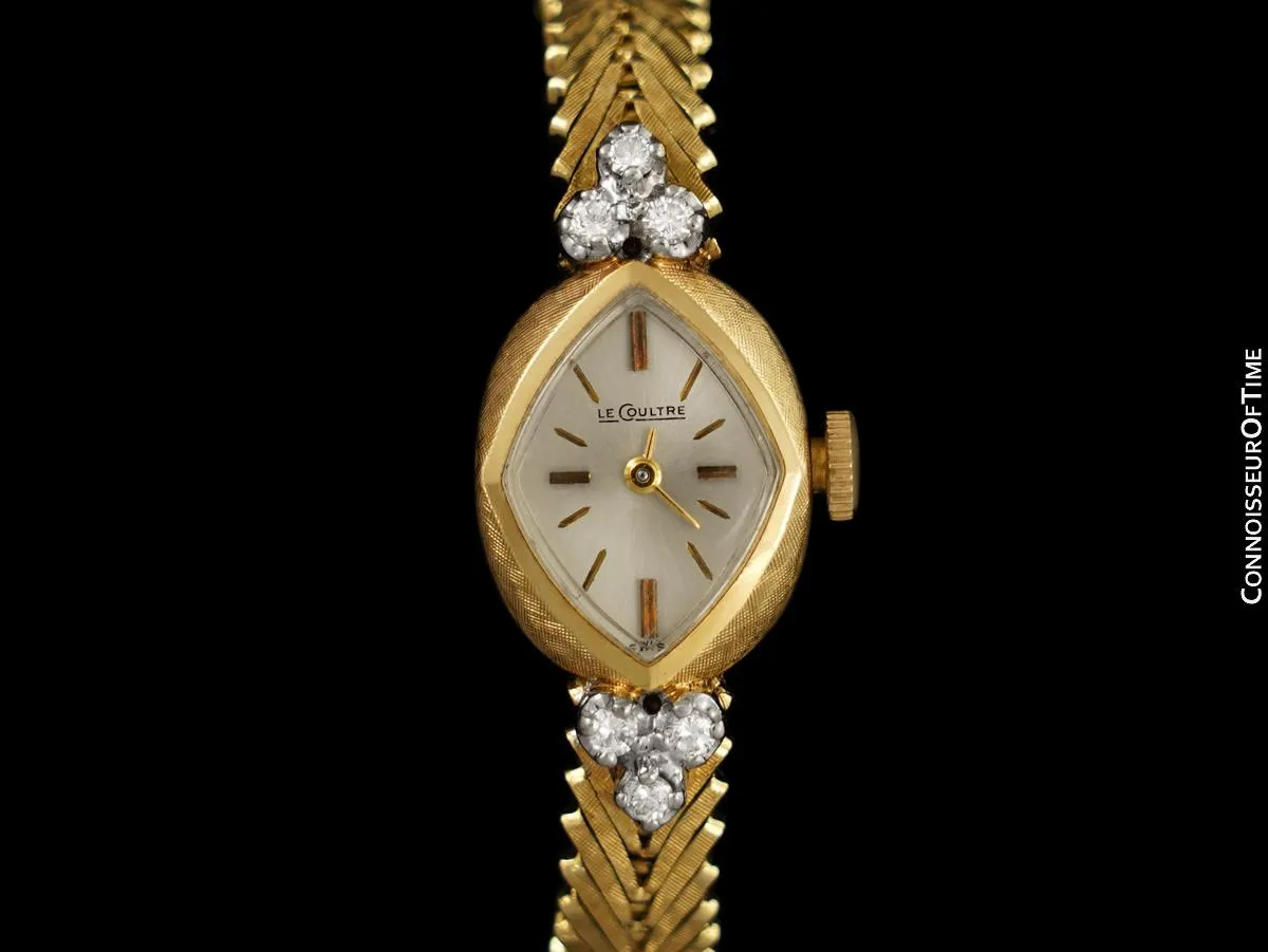 1960's Jaeger-LeCoultre Vintage Ladies 14K Gold & Diamond Watch - Boxes & Papers