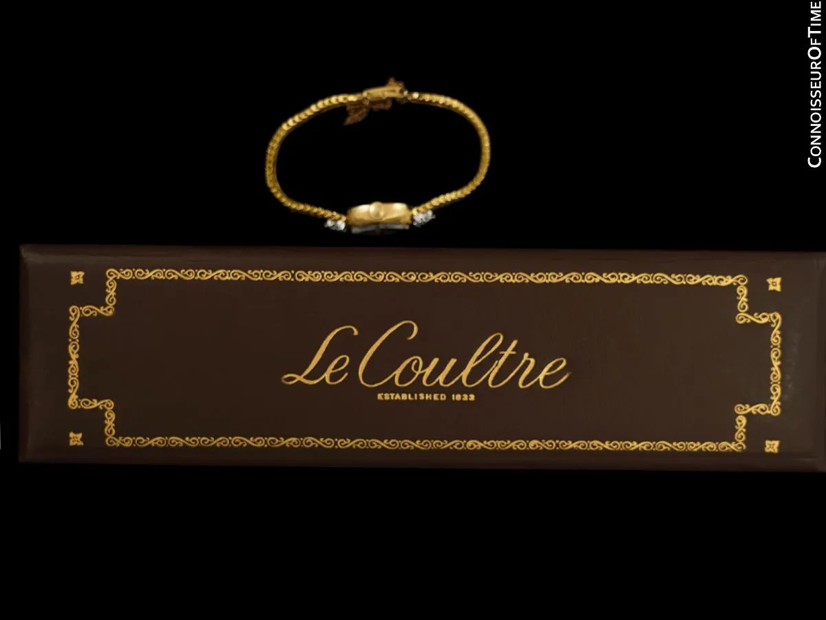 1960's Jaeger-LeCoultre Vintage Ladies 14K Gold & Diamond Watch - Boxes & Papers