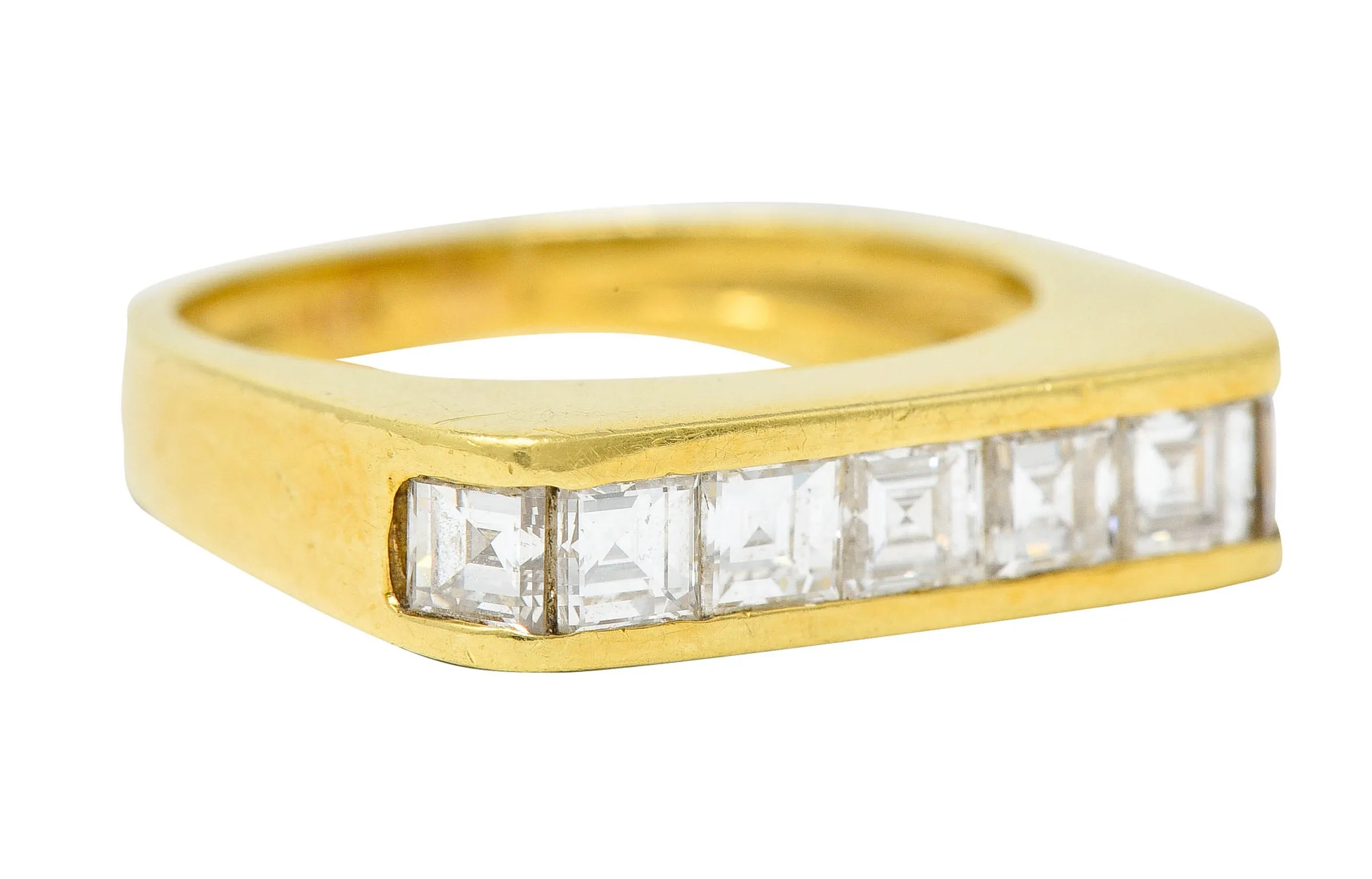 1960's Vintage 1.25 CTW 18 Karat Gold Stacking Band Ring