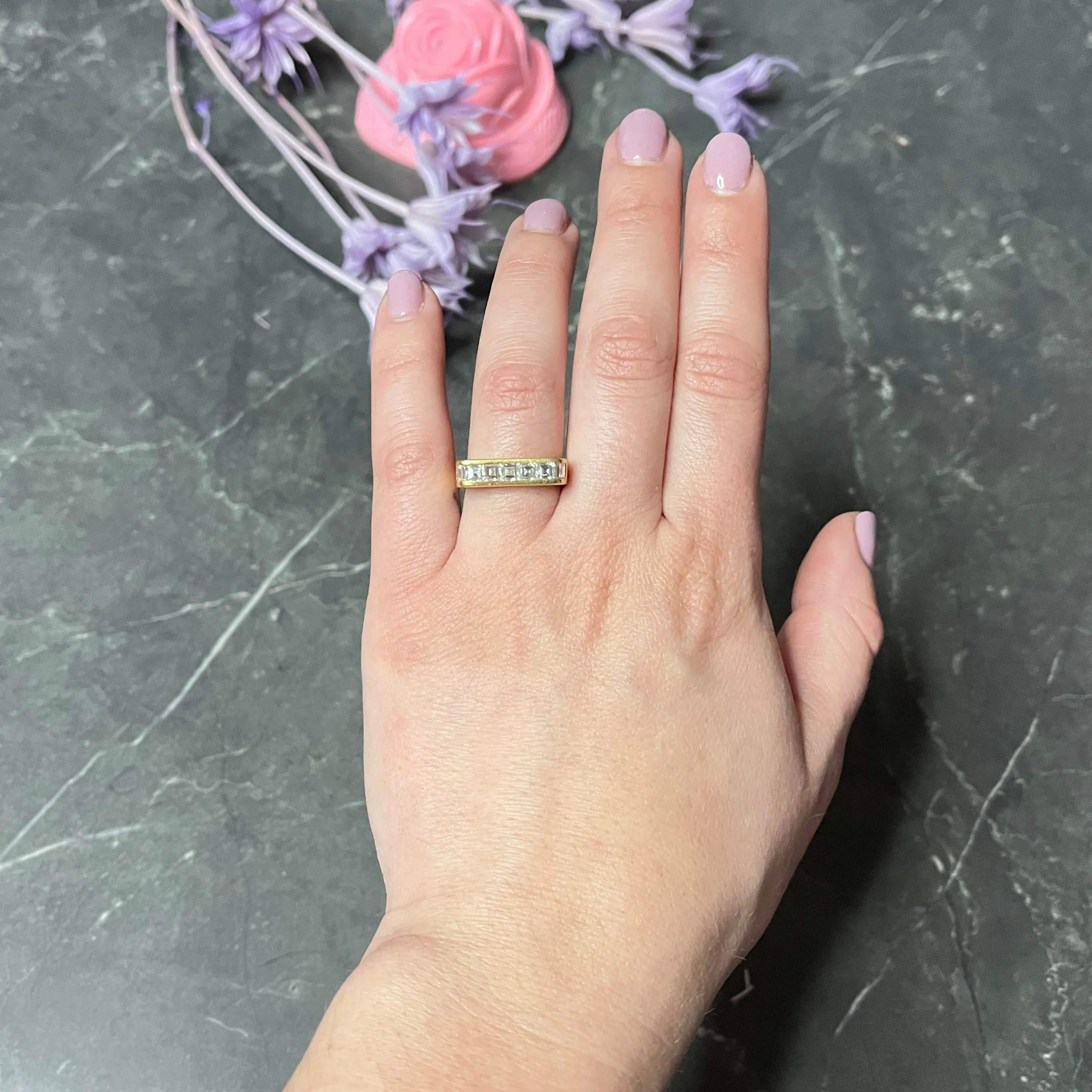 1960's Vintage 1.25 CTW 18 Karat Gold Stacking Band Ring