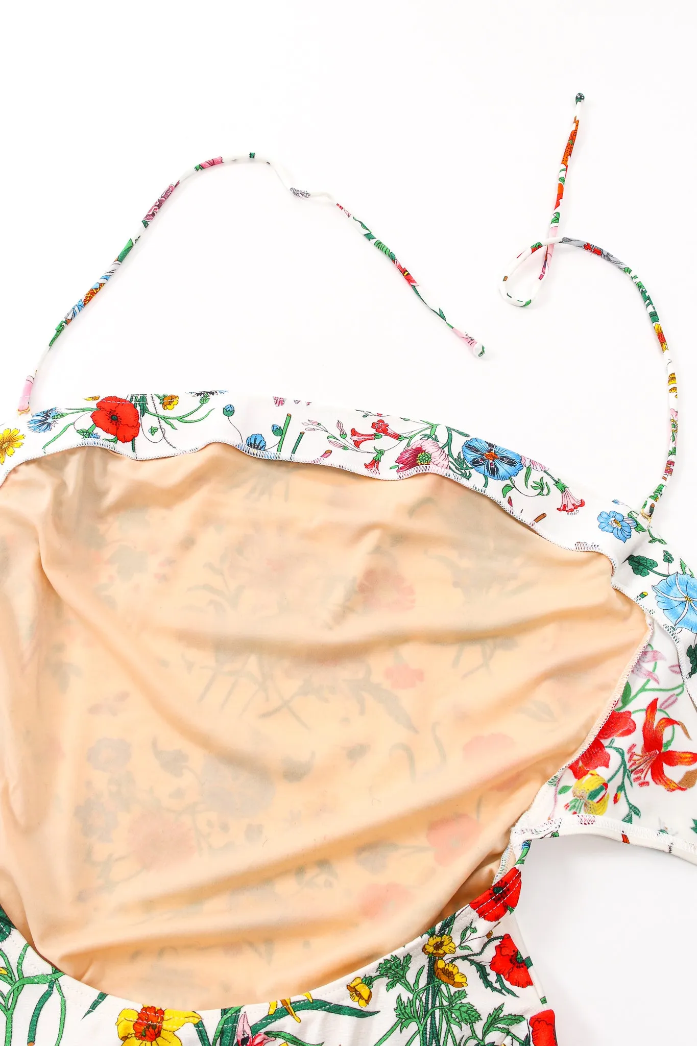 1980s Flora Print One-Piece Maillot