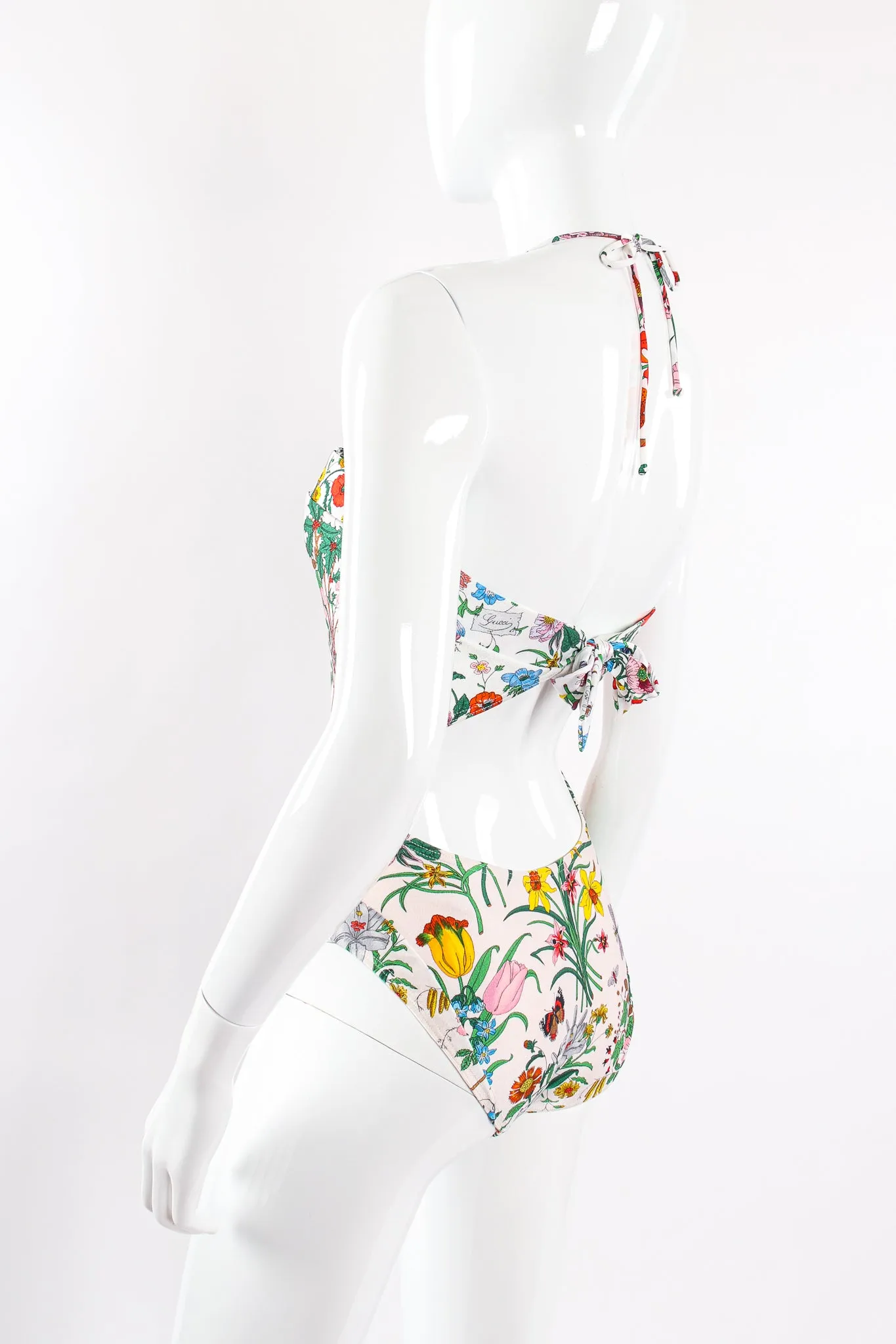 1980s Flora Print One-Piece Maillot