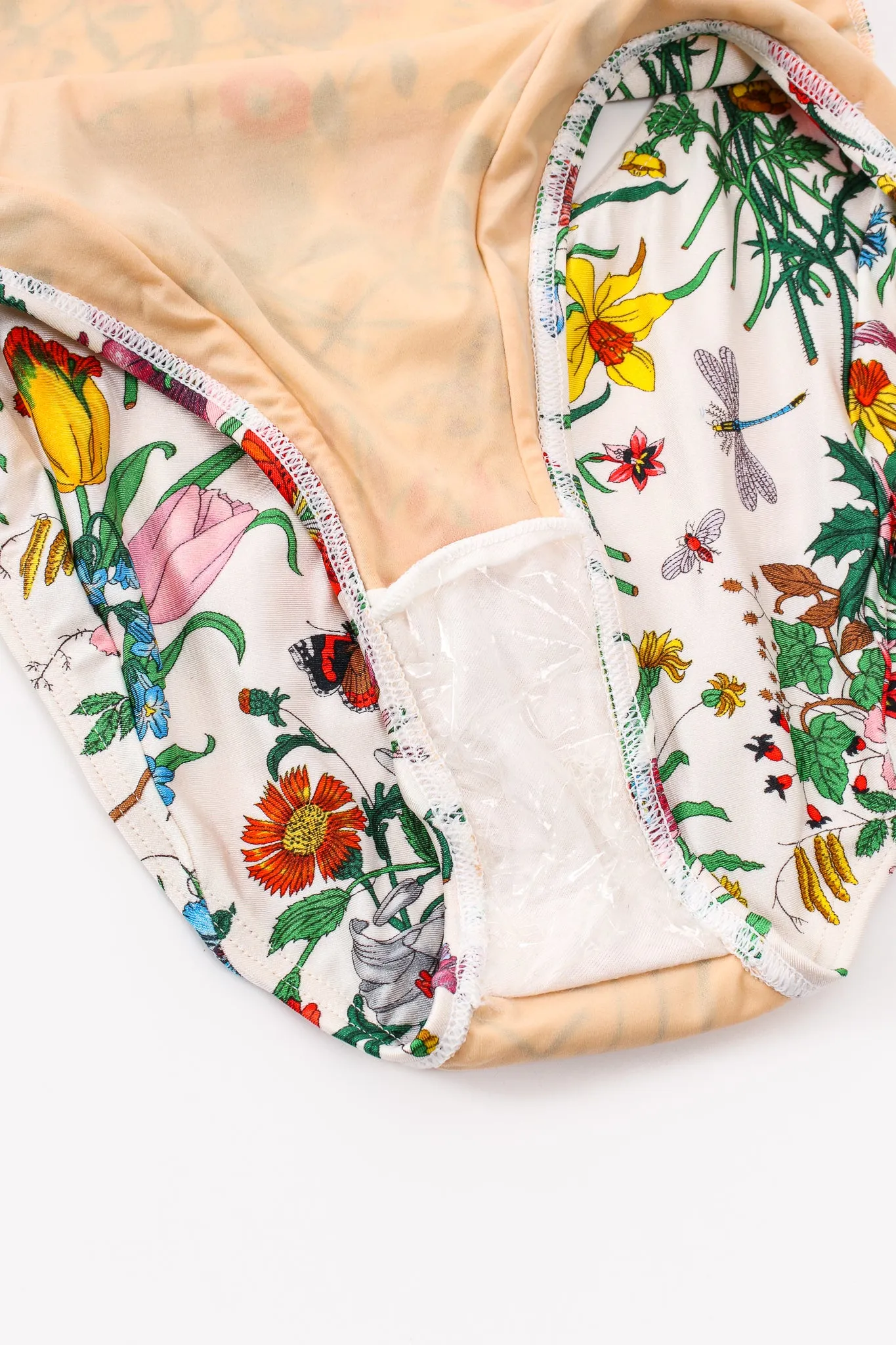 1980s Flora Print One-Piece Maillot