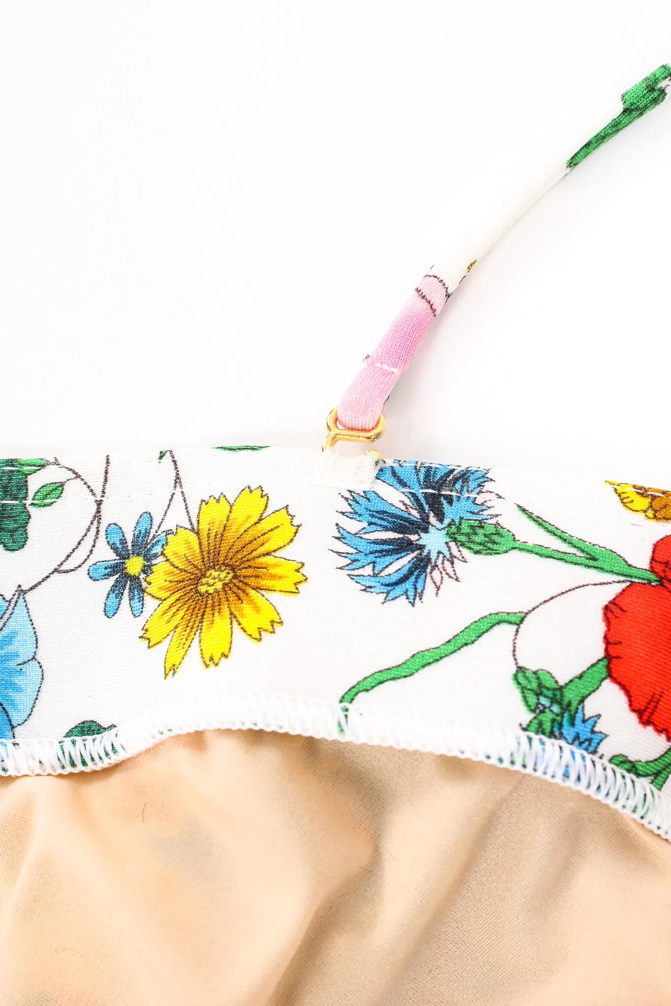 1980s Flora Print One-Piece Maillot