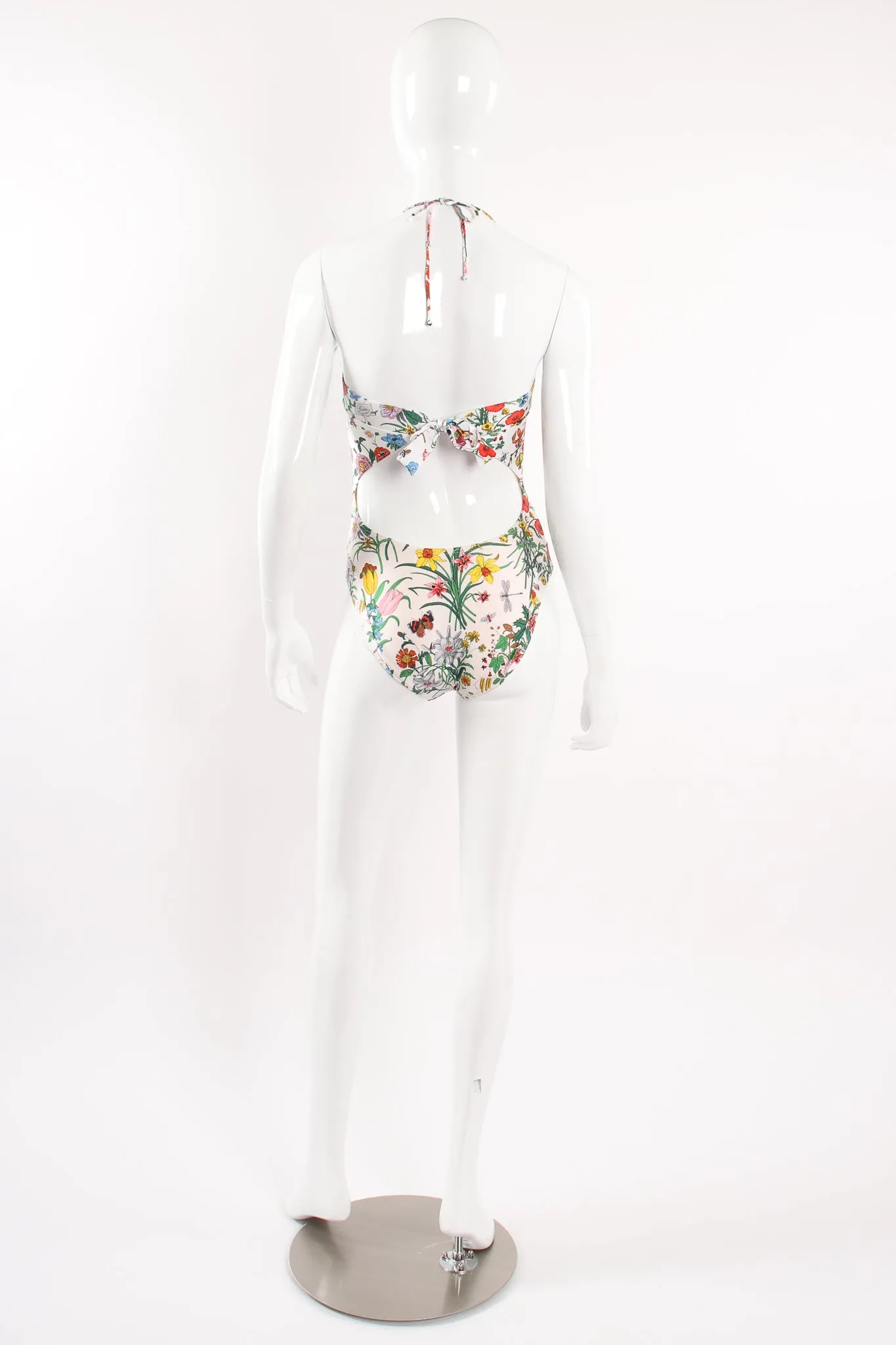 1980s Flora Print One-Piece Maillot