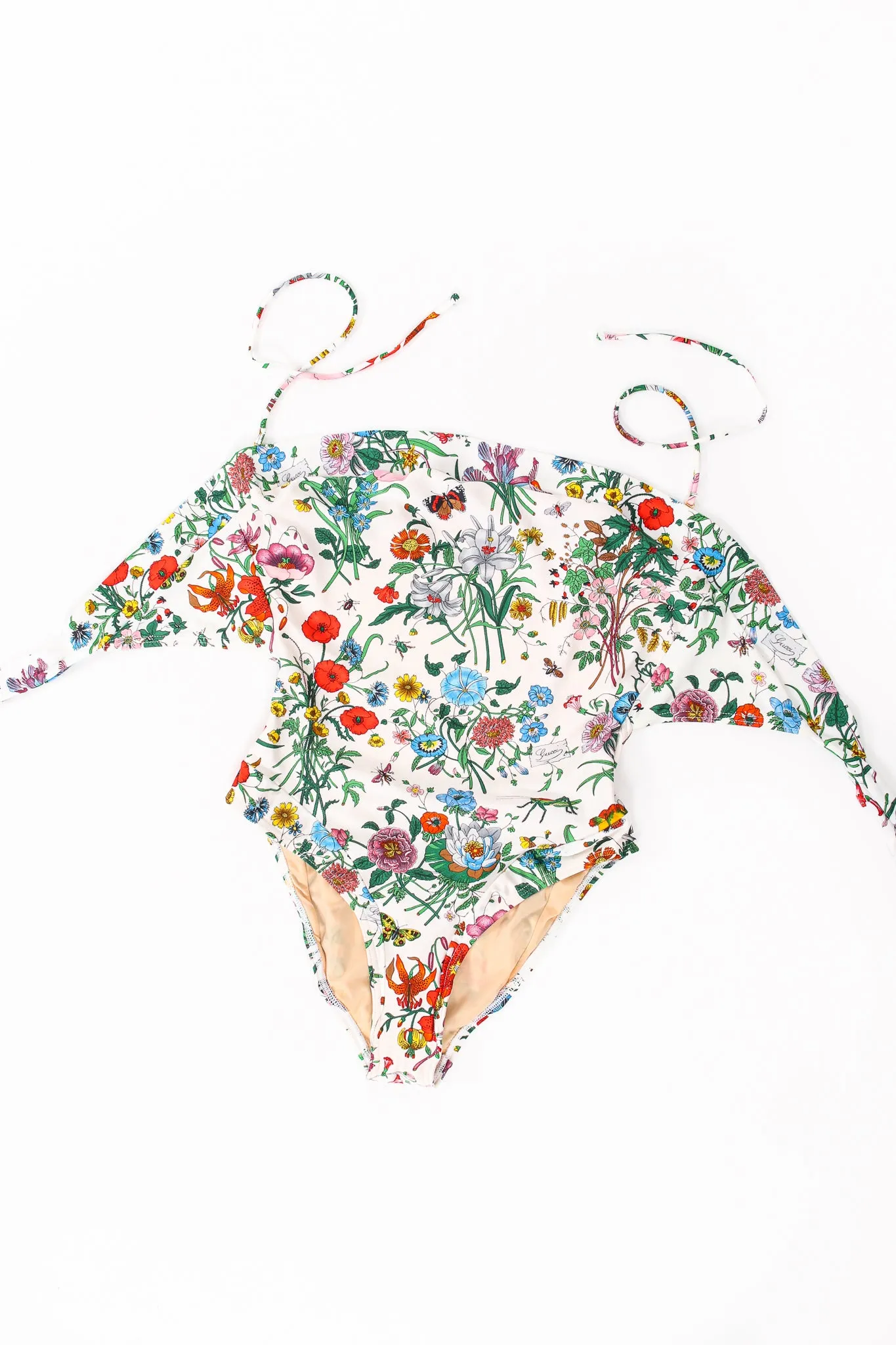 1980s Flora Print One-Piece Maillot