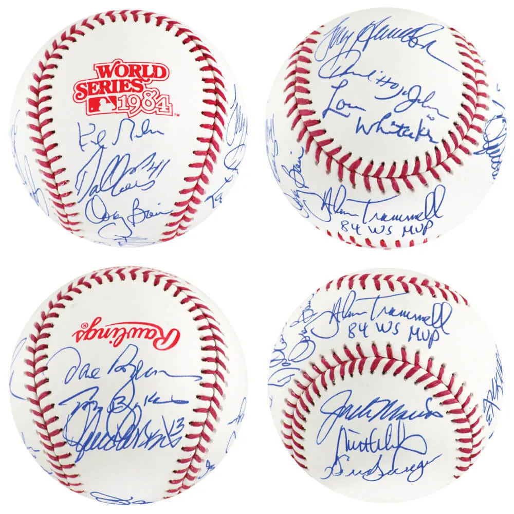 1984 Detroit Tigers Team Signed Rawlings 1984 World Series Baseball - (SS COA)