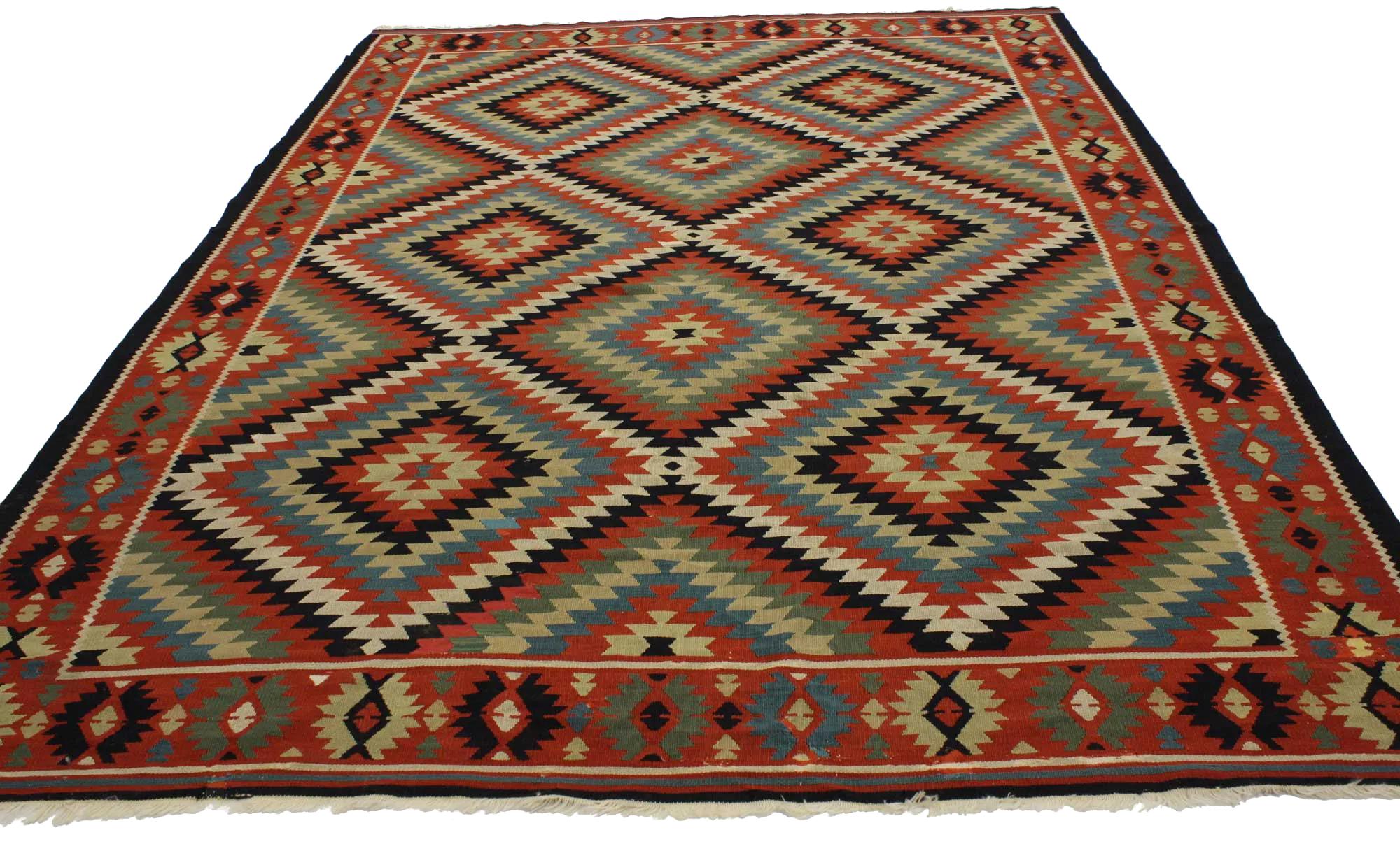 6'11" x 9'8" Vintage Kilim Rug