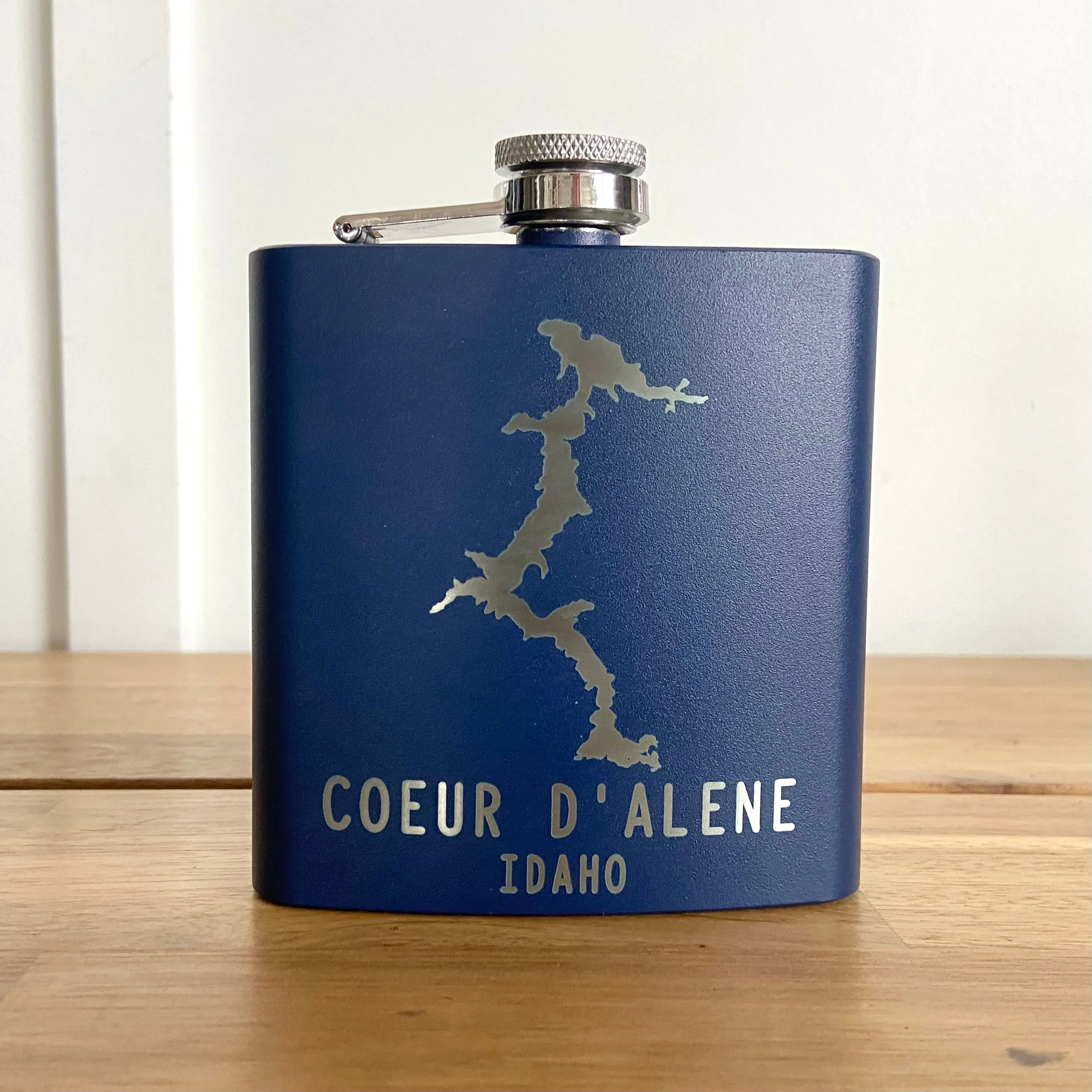 6oz Coeur d’Alene Stainless Steel Flask - personalized engraved flask