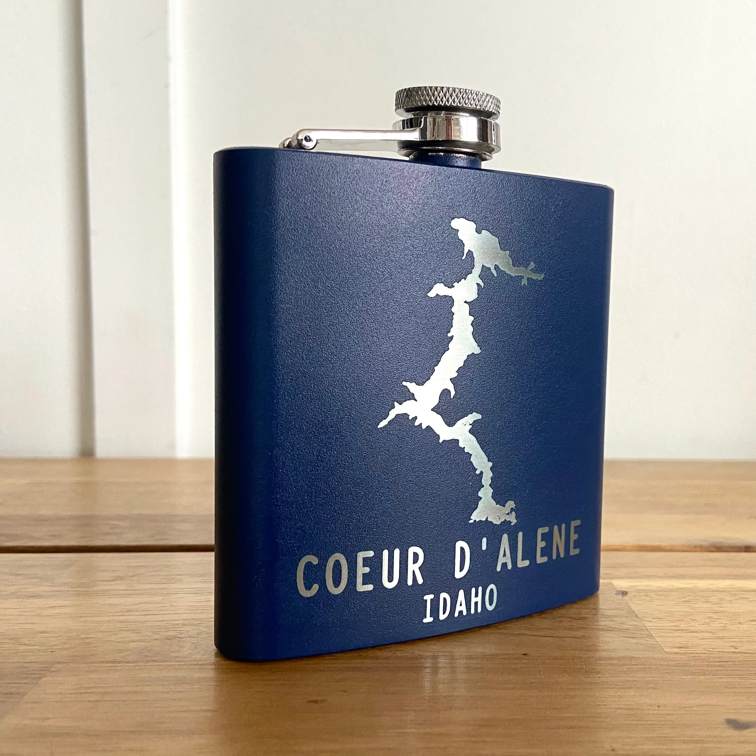 6oz Coeur d’Alene Stainless Steel Flask - personalized engraved flask