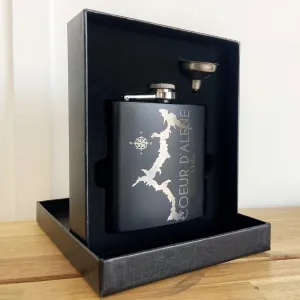 6oz Lake Coeur d’Alene Stainless Steel Flask - personalized engraved flask