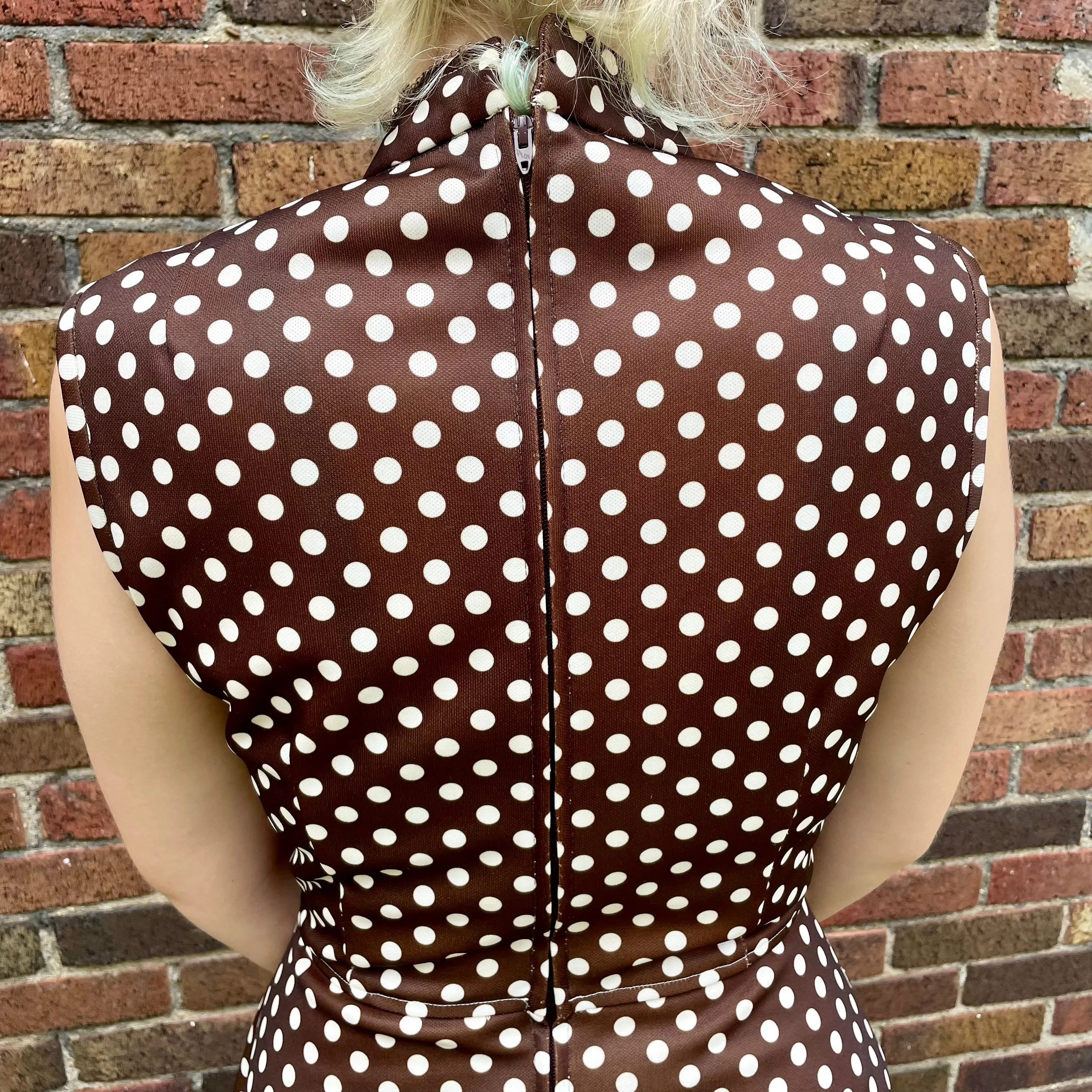 70s Burnsville polka dot dress // Sz 10 (HT2450)