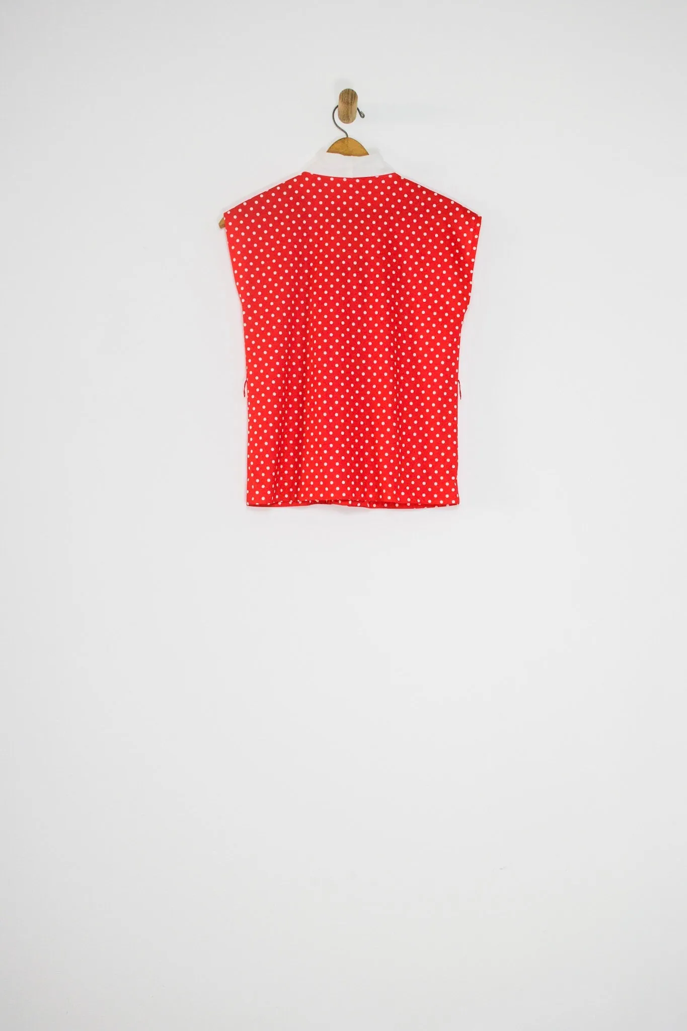 70’s POLKA DOT PUSSY BOW BLOUSE / MEDIUM