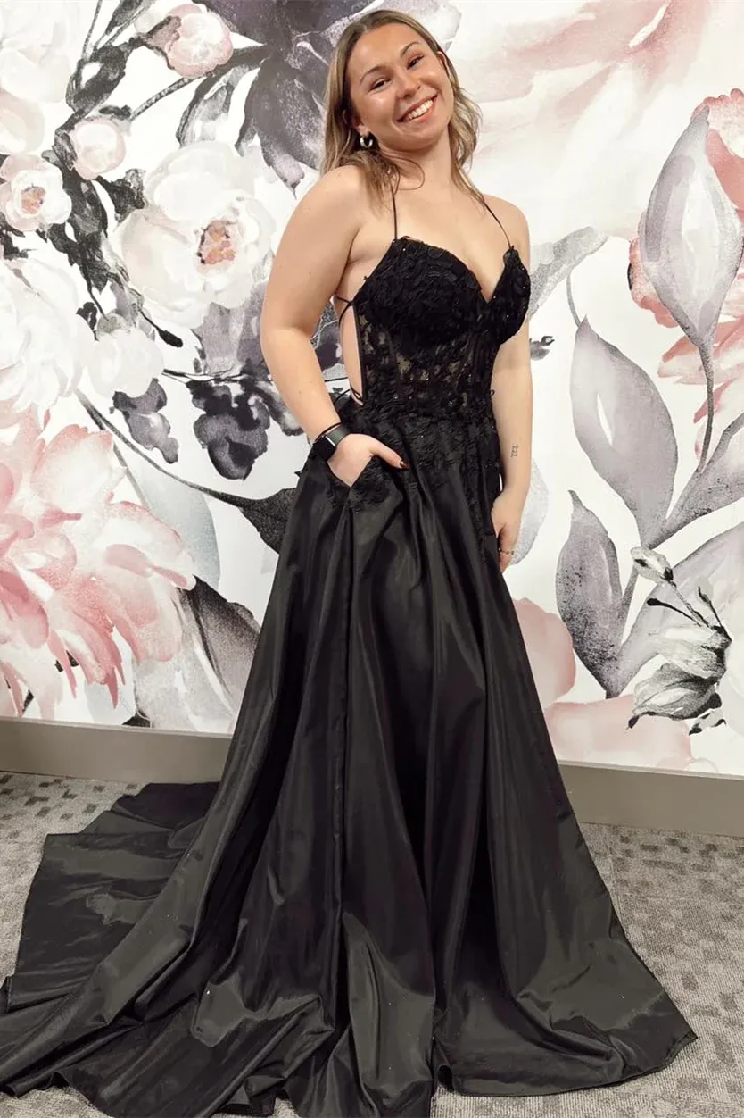A-Line Hot Pink Formal Dresses 2025 Floral Appliques Cheap Prom Dress Lace-Up