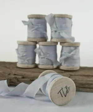 Aether Light Blue Silk Ribbon in Habotai *sale