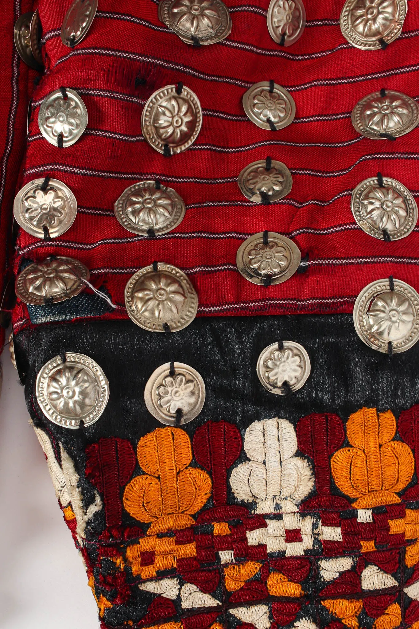 Afghan Embroidered Coin Charm Bell Coat
