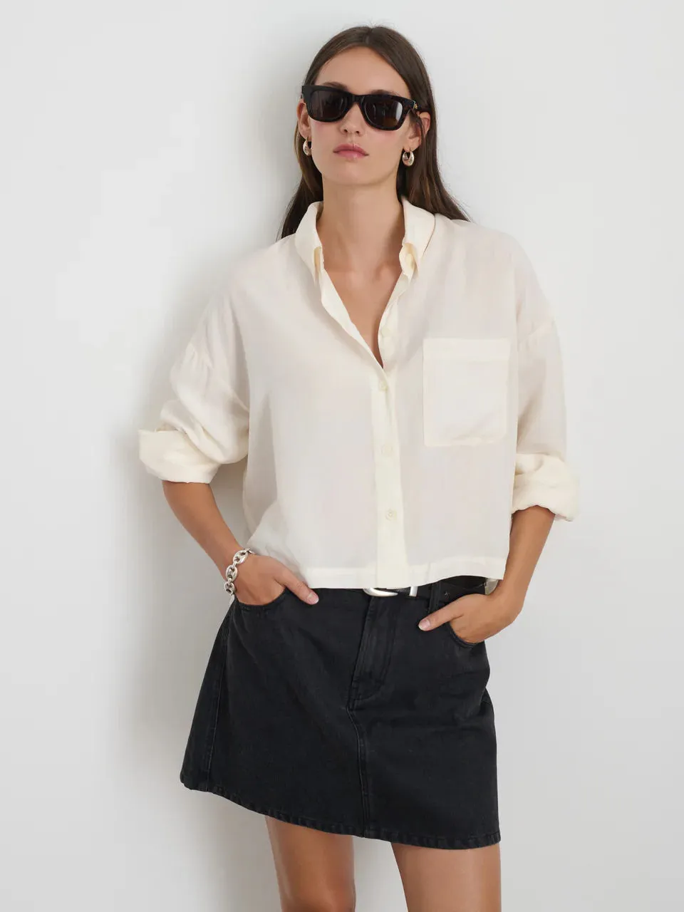 Alex Mill - Gemma Shirt in Lyocell (Ivory)