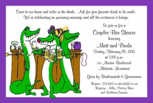 ALLIGATORS AT THE BAR CUSTOM INVITATION