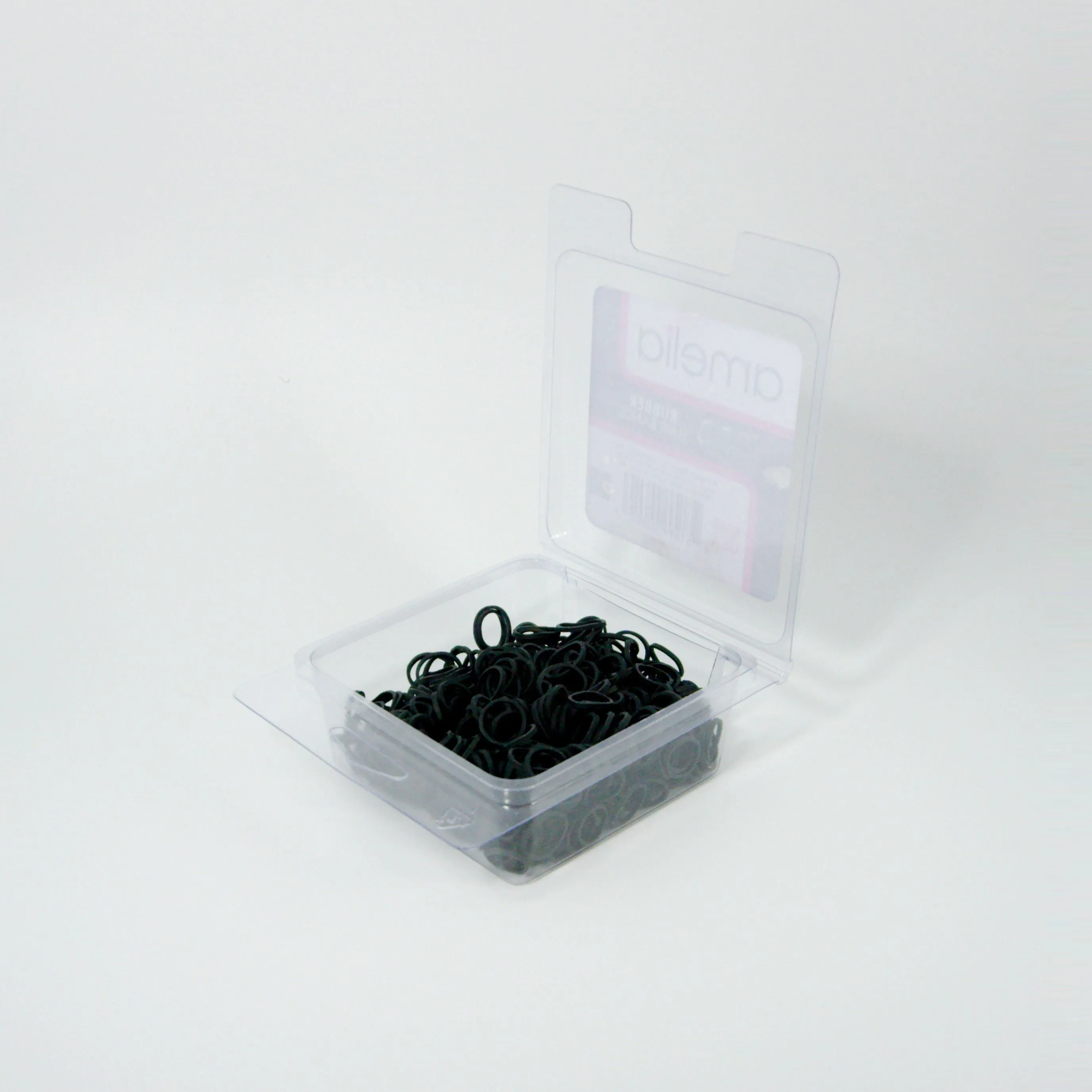 Amelia Beauty | 1/2in, Black, Elastic Rubber Band Pony Tail Holders | Made in USA, Ideal for Ponytails, Braids, Twists, Dreadlocks, Styling Accessories for Women, Men and Girls | 1000 Pack
