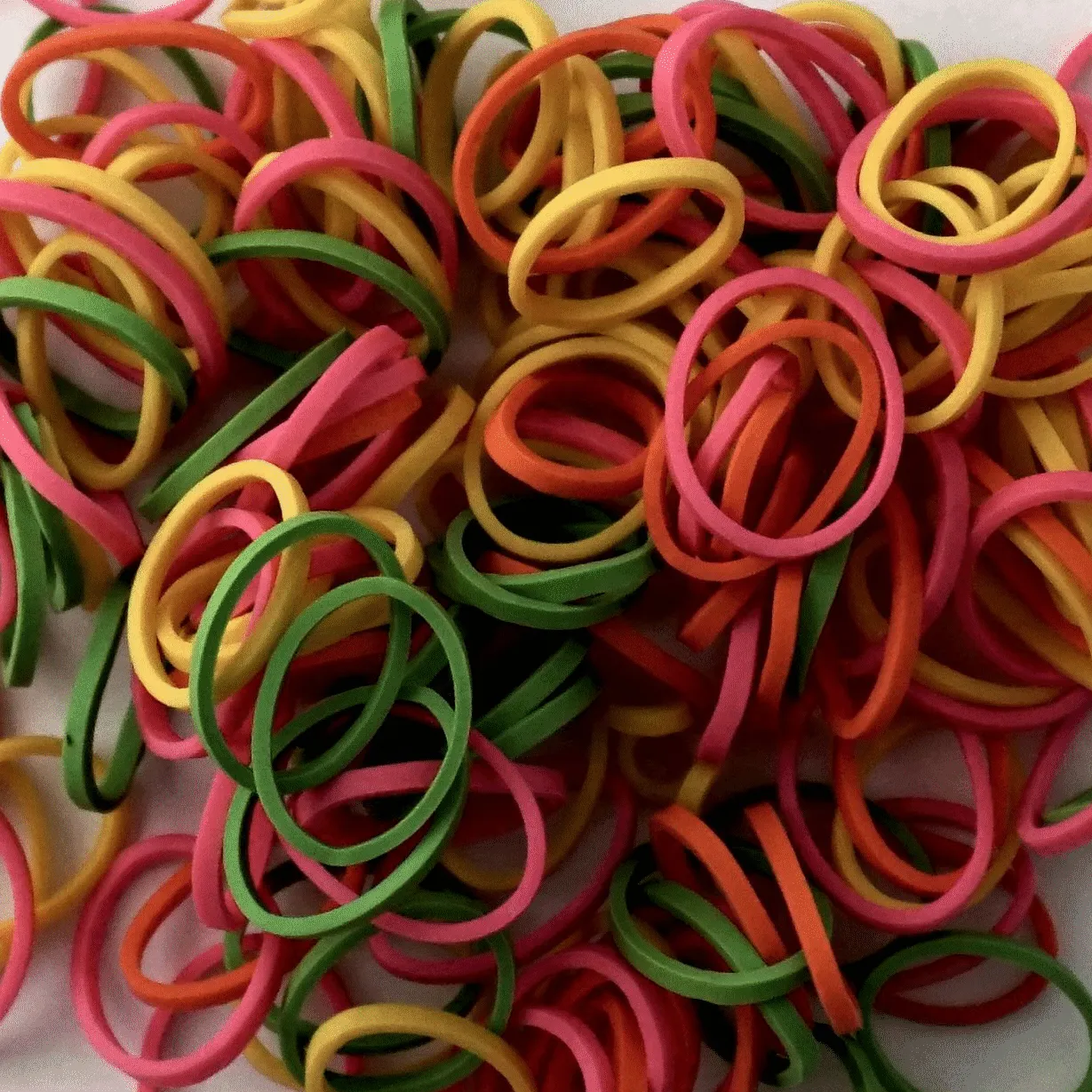 Amelia Beauty | 1/2in, Brights Neon Mix, Elastic Rubber Band Pony Tail Holders | Made in USA, Ideal for Ponytails, Braids, Twists, Dreadlocks, Styling Accessories for Women, Men and Girls | 500 Pack