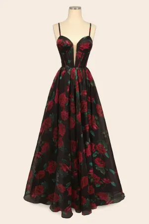 Andrea & Leo A1465 Dress Rose Print Organza Gown