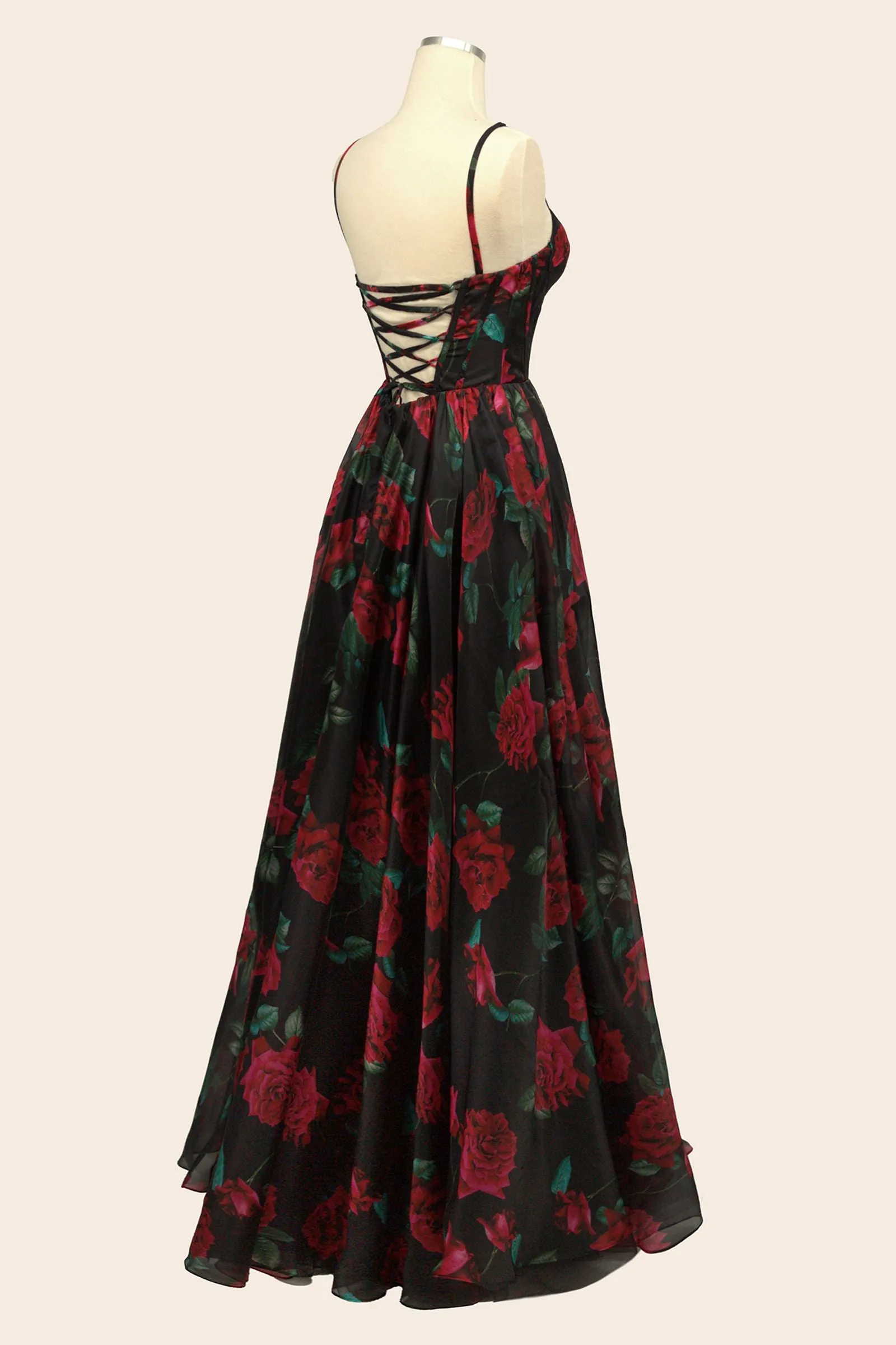 Andrea & Leo A1465 Dress Rose Print Organza Gown