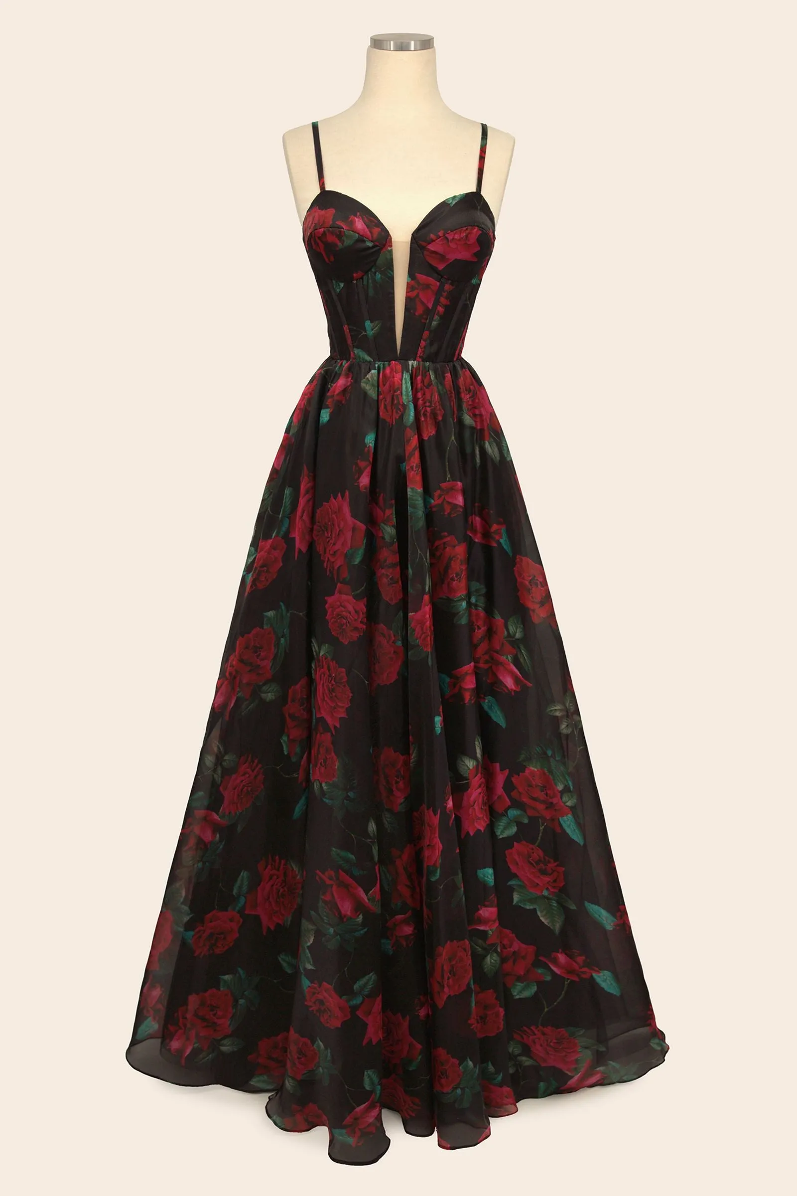 Andrea & Leo A1465 Dress Rose Print Organza Gown