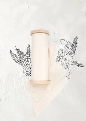 Antique White Silk Ribbon in Crepe de Chine