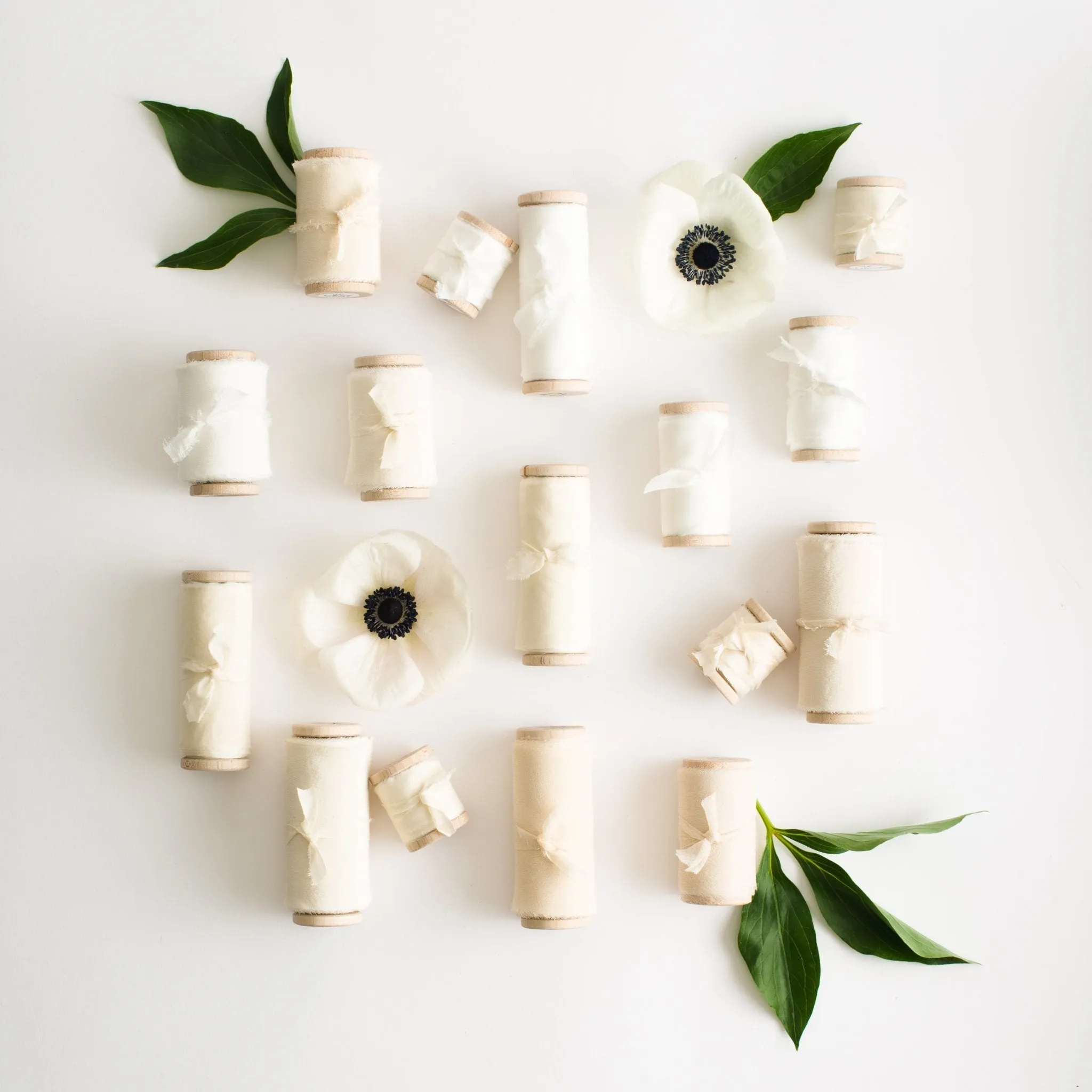 Antique White Silk Ribbon in Crepe de Chine