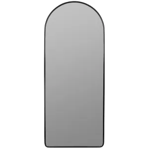 Arch Metal Floor Mirror with a Black Finish